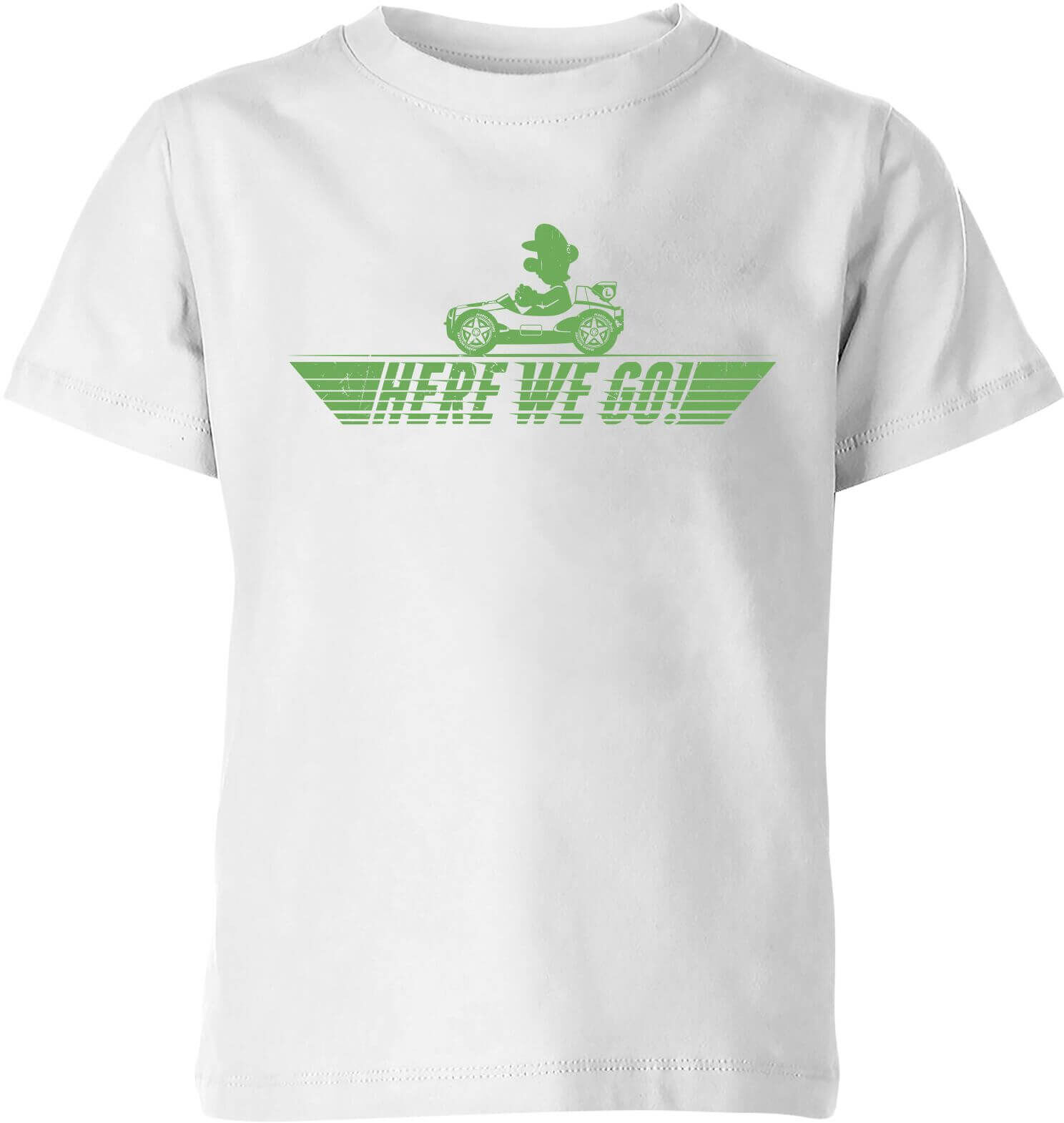 Nintendo Mario Kart Here We Go Luigi Kid's T-Shirt - White - 11-12 Years - White Nintendo Mario Kart Here We Go Luigi Kid's T-Shirt - White - 11-12 Years - White