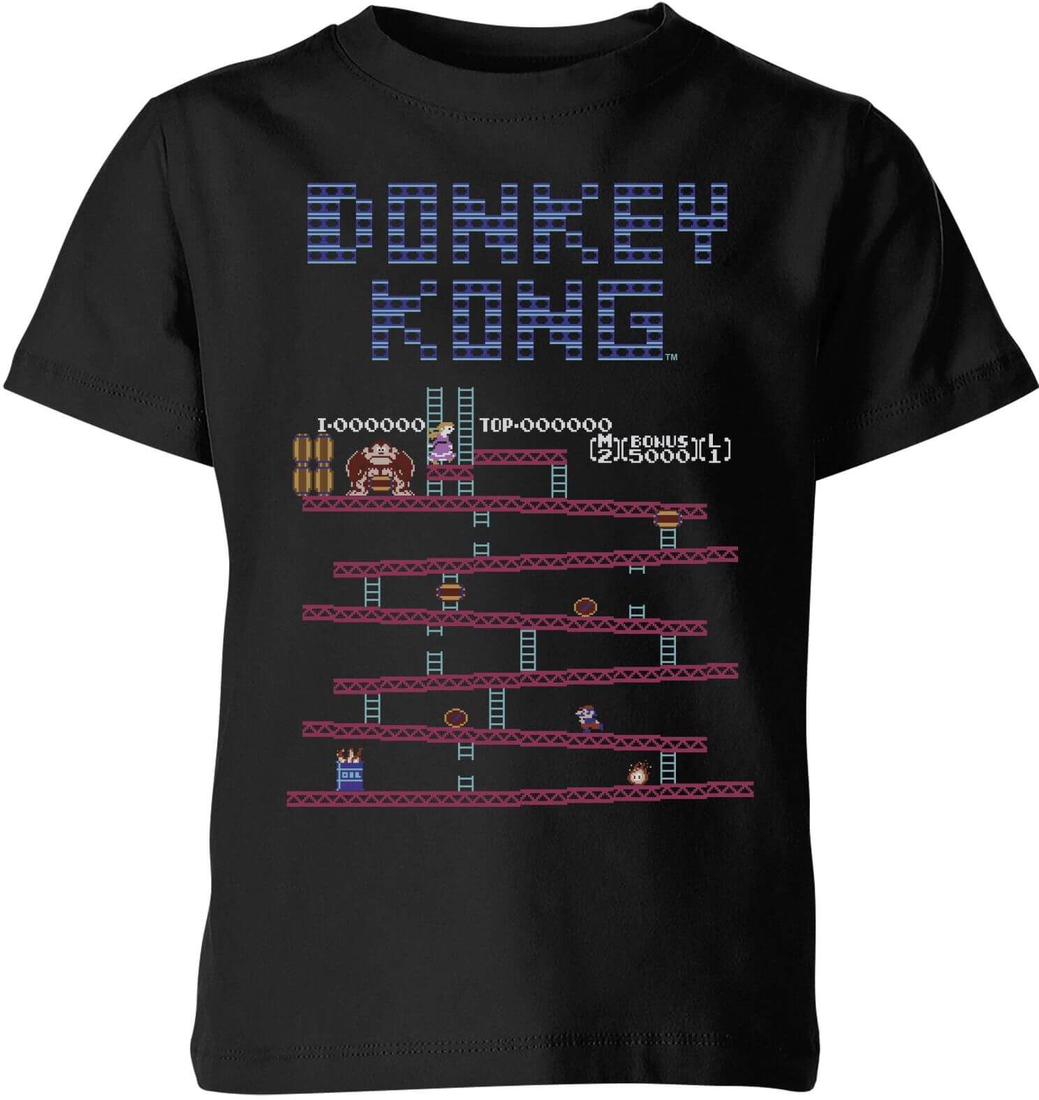 Nintendo Donkey Kong Retro Kid's T-Shirt - Black - 7-8 Years - Black Nintendo Donkey Kong Retro Kid's T-Shirt - Black - 7-8 Years - Black