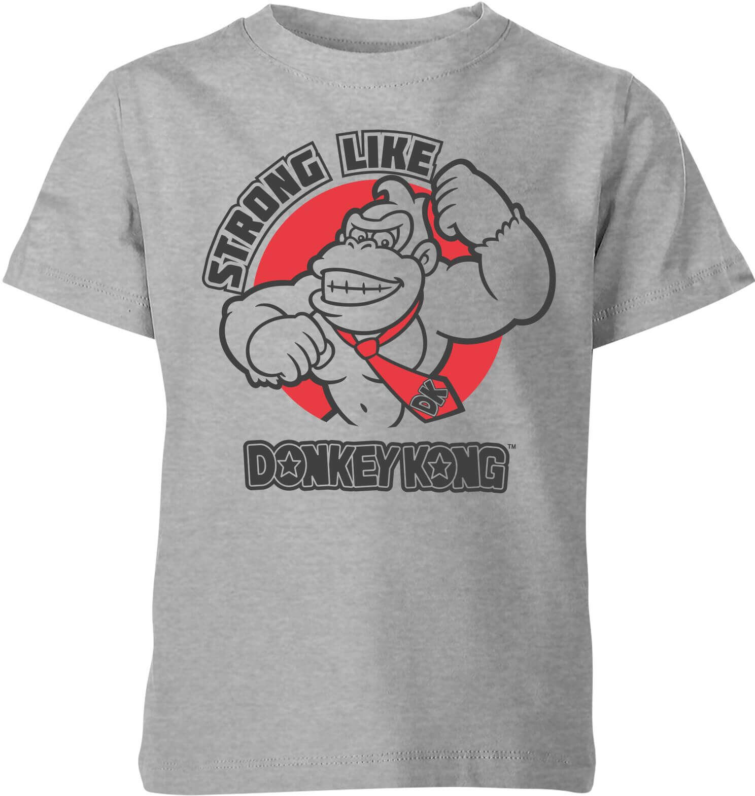 Nintendo Donkey Kong Strong Like Donkey Kong Kid's T-Shirt - Grey - 9-10 Years - Grey