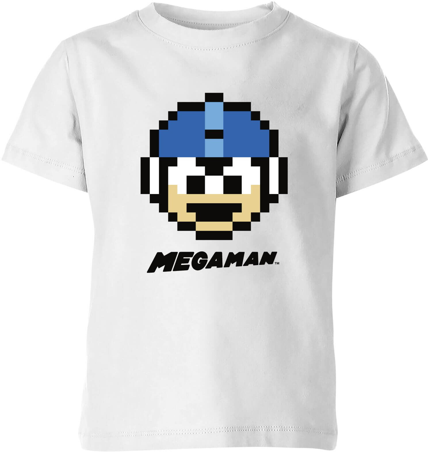 Mega Man Pixel Face Kids' T-Shirt - White - 7-8 Years - White Mega Man Pixel Face Kids' T-Shirt - White - 7-8 Years - White