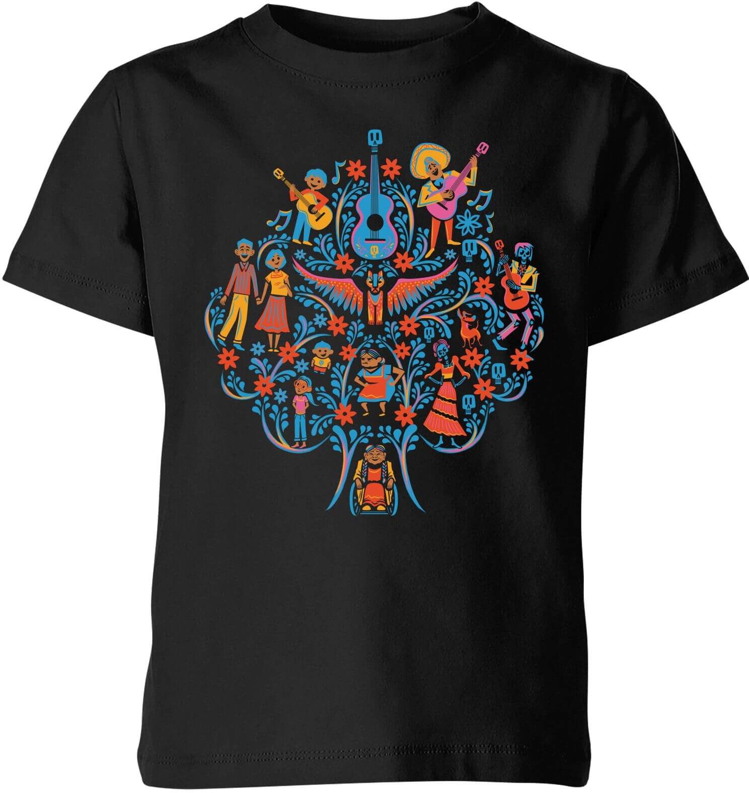 Pixar Coco Tree Pattern Kids' T-Shirt - Black - 11-12 Years - Black Pixar Coco Tree Pattern Kids' T-Shirt - Black - 11-12 Years - Black