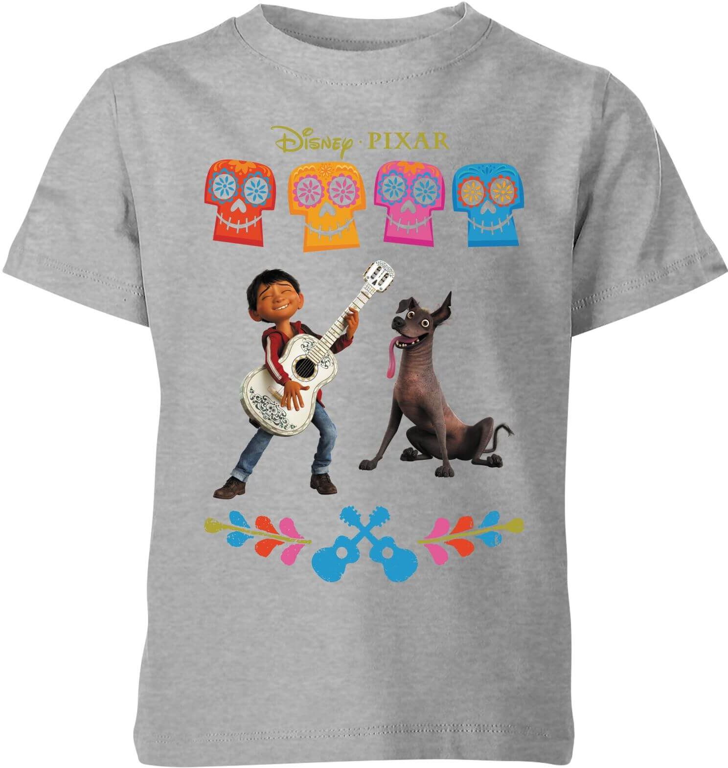 Pixar Coco Miguel Logo Kids' T-Shirt - Grey - 7-8 Years - Grey Pixar Coco Miguel Logo Kids' T-Shirt - Grey - 7-8 Years - Grey