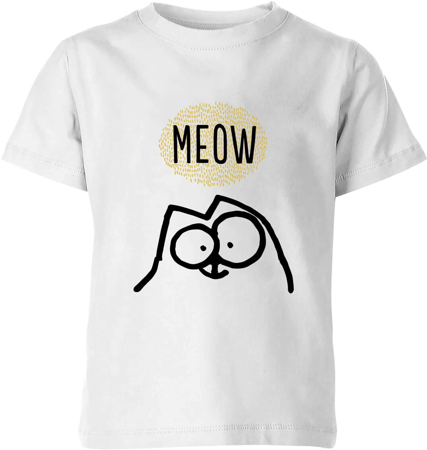 Simon's Cat Meow Kids' T-Shirt - White - 3-4 Years - White Simon's Cat Meow Kids' T-Shirt - White - 3-4 Years - White