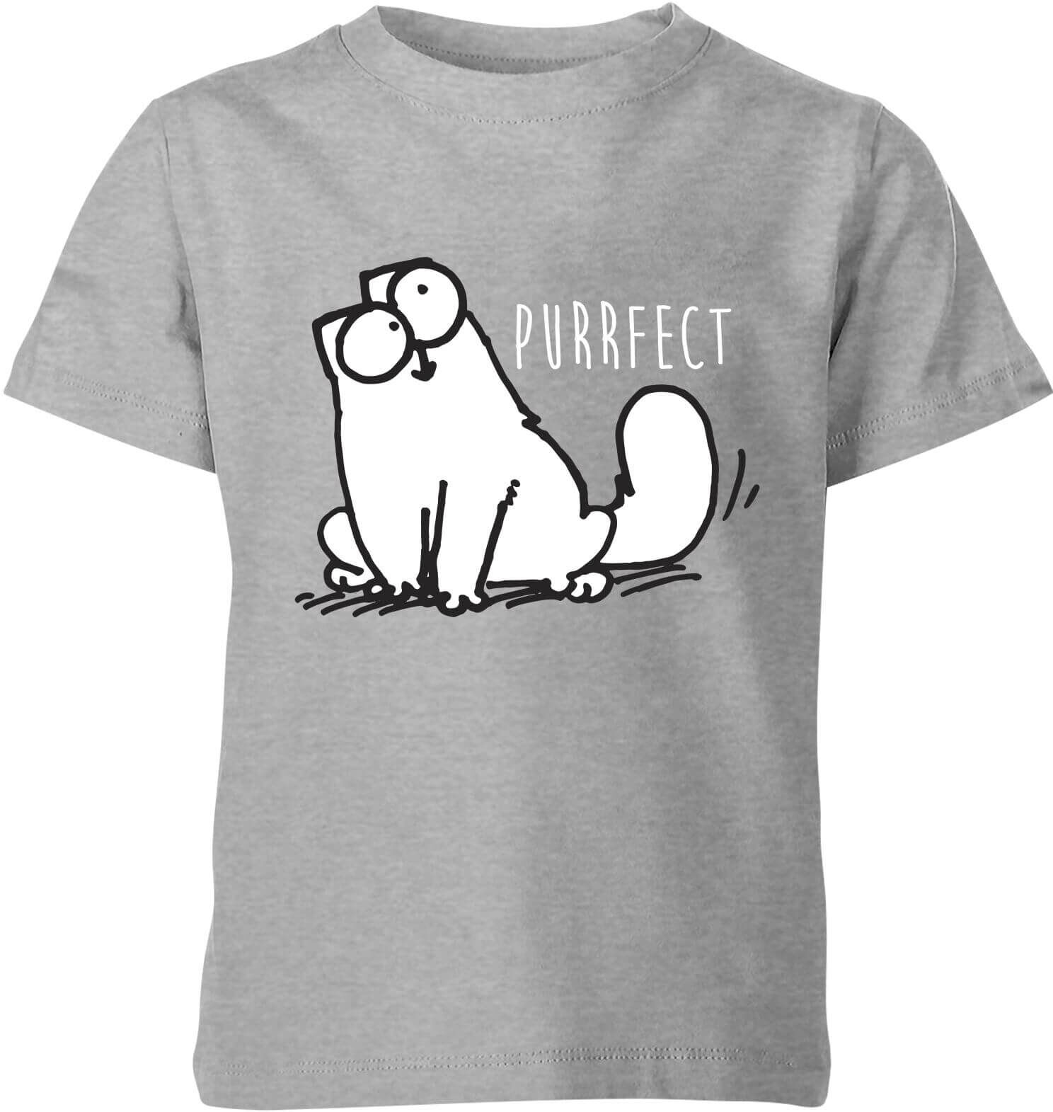 Simon's Cat Purrfect Kids' T-Shirt - Grey - 7-8 Years - Grey Simon's Cat Purrfect Kids' T-Shirt - Grey - 7-8 Years - Grey