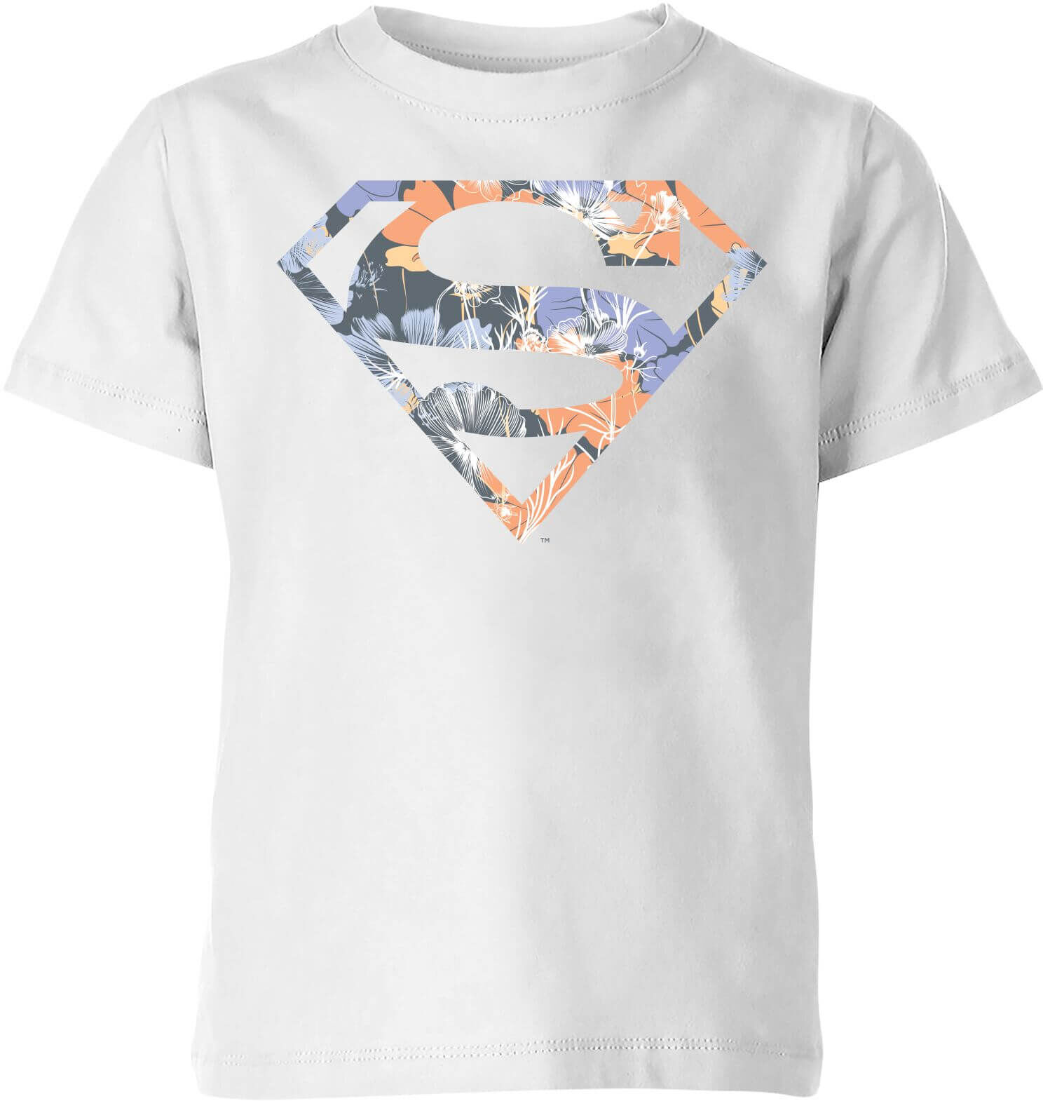 DC Comics DC Originals Floral Superman Kids' T-Shirt - White - 7-8 Years - White DC Comics DC Originals Floral Superman Kids' T-Shirt - White - 7-8 Years - White