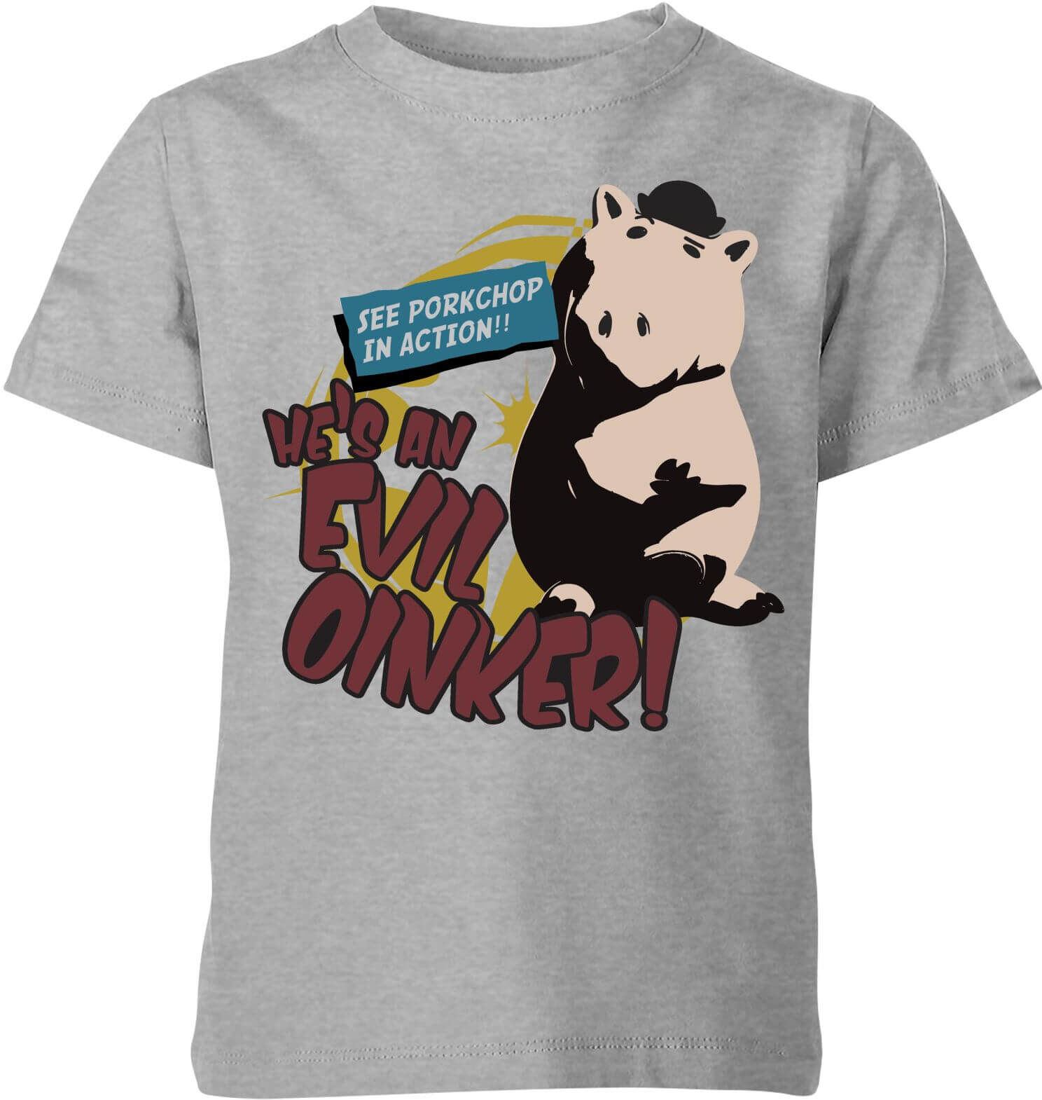 Pixar Toy Story Evil Oinker Kids' T-Shirt - Grey - 7-8 Years - Grey Pixar Toy Story Evil Oinker Kids' T-Shirt - Grey - 7-8 Years - Grey