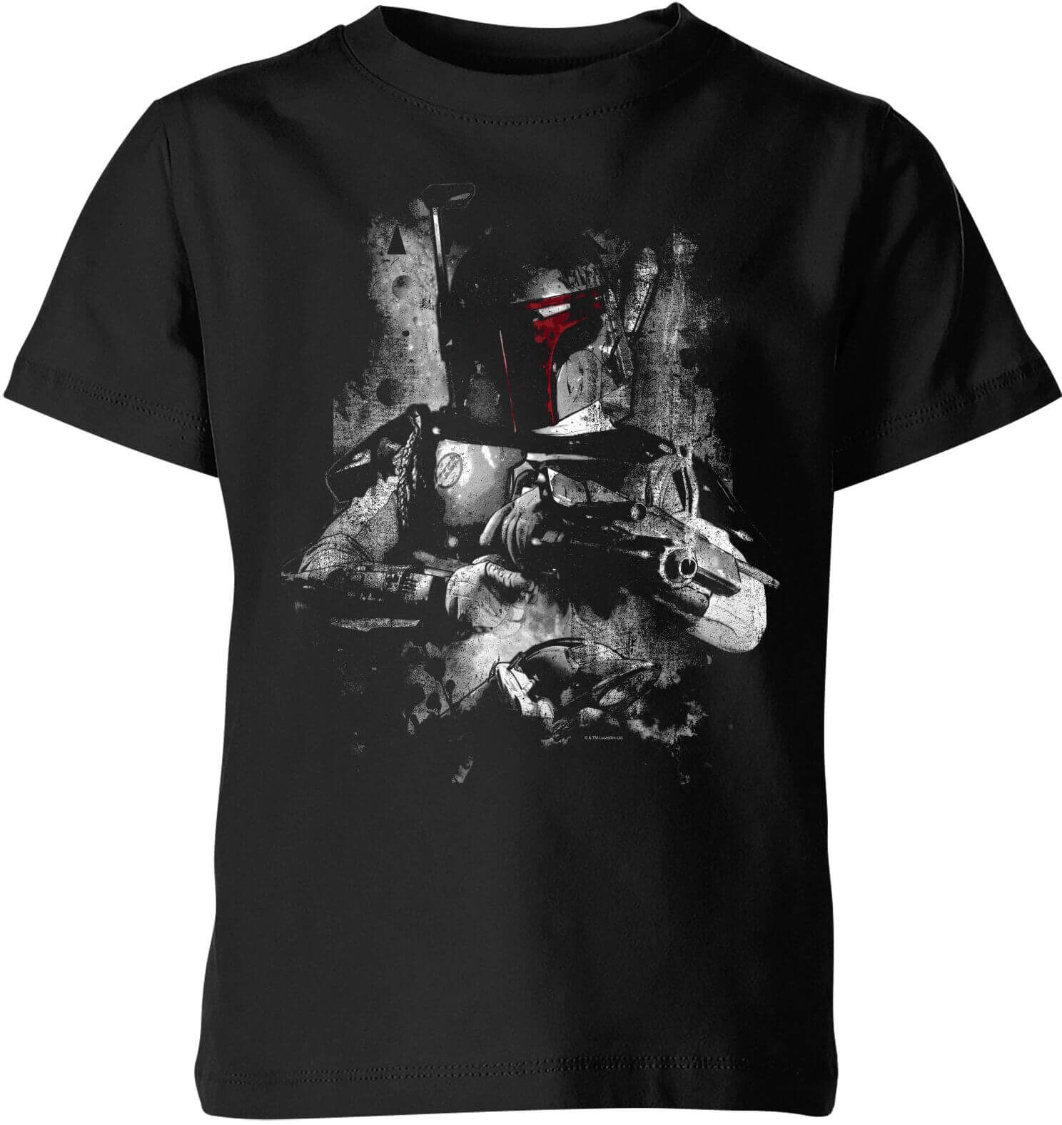 Star Wars Boba Fett Distressed Kids' T-Shirt - Black - 11-12 Years - Black Star Wars Boba Fett Distressed Kids' T-Shirt - Black - 11-12 Years - Black