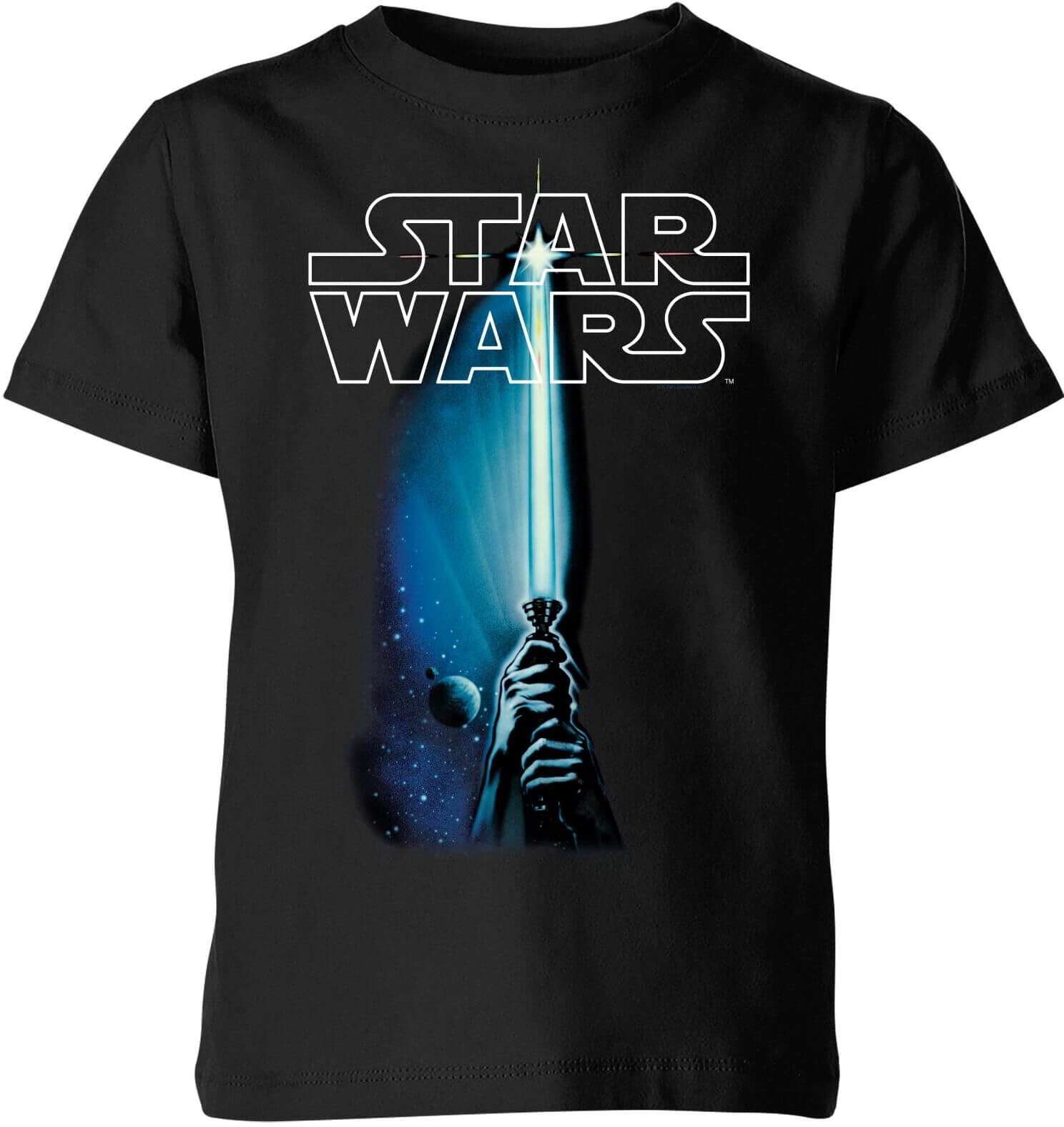 Star Wars Lightsaber Kids' T-Shirt - Black - 7-8 Years - Black Star Wars Lightsaber Kids' T-Shirt - Black - 7-8 Years - Black