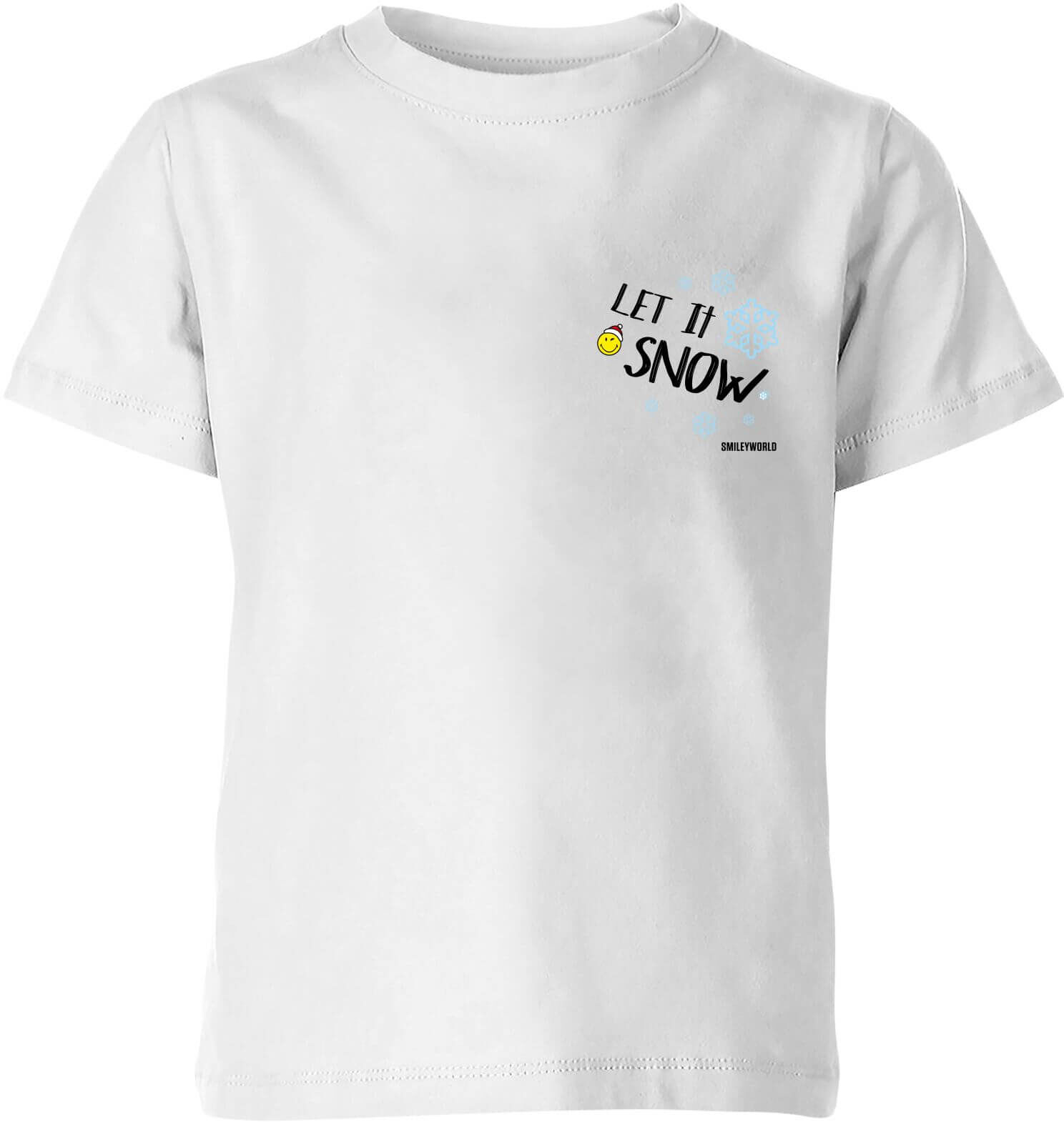 Smiley World Let It Snow Kids' T-Shirt - White - 11-12 Years - White