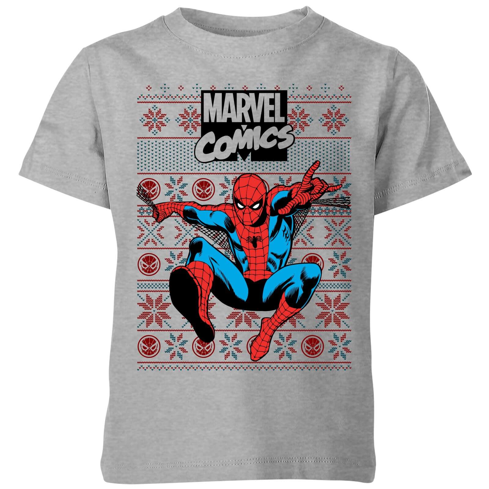 Marvel Avengers Classic Spider-Man Kids Christmas T-Shirt - Grey - 9-10 Years - Grey