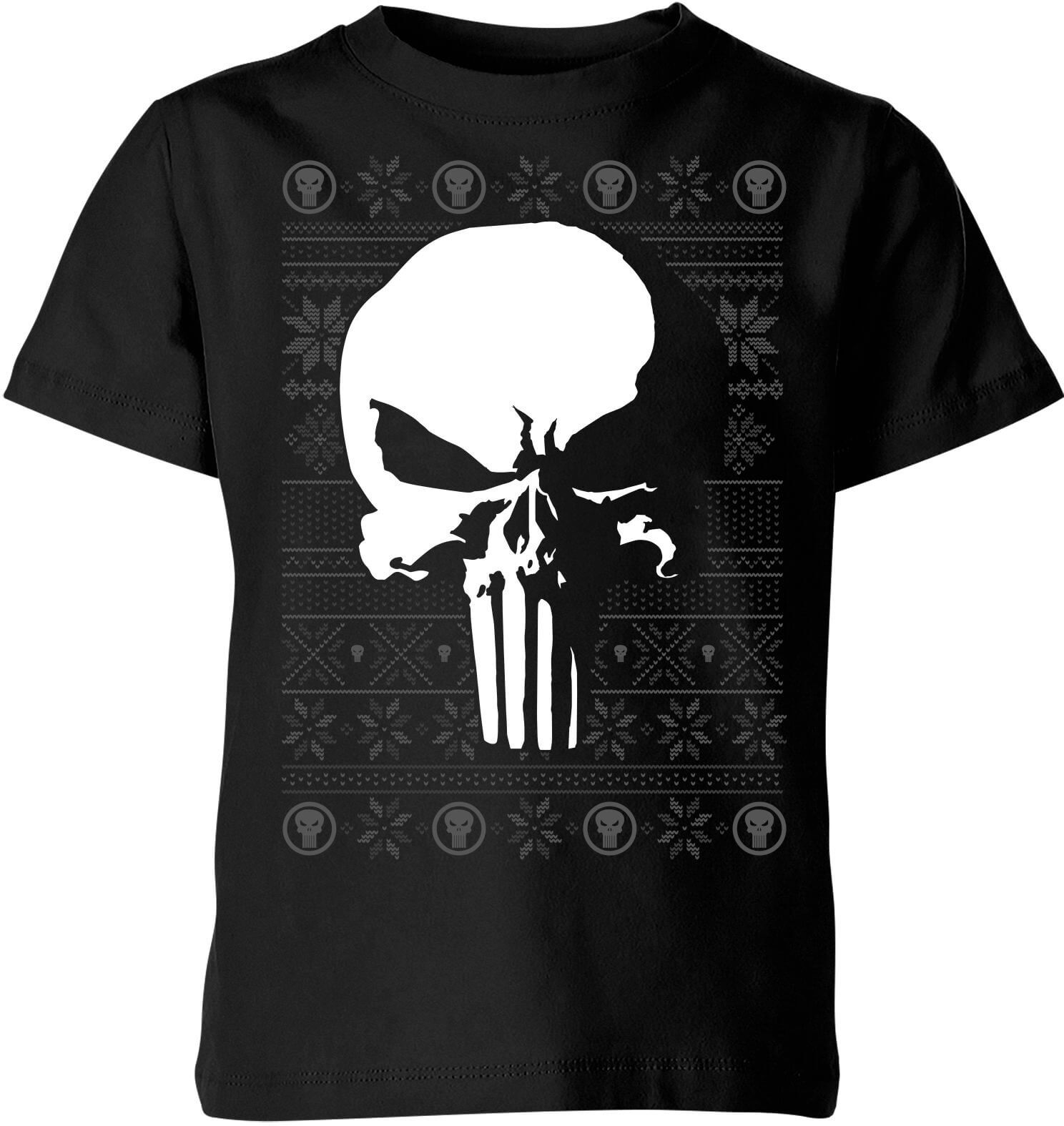 Marvel Punisher Kids Christmas T-Shirt - Black - 5-6 Years - Black Marvel Punisher Kids Christmas T-Shirt - Black - 5-6 Years - Black