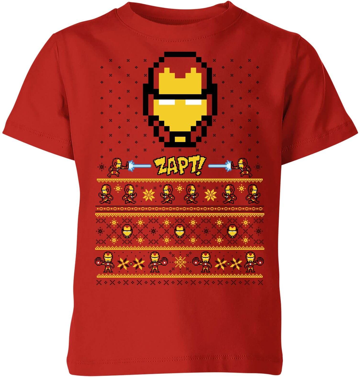 Marvel Avengers Iron Man Pixel Art Kids Christmas T-Shirt - Red - 5-6 Years - Red Marvel Avengers Iron Man Pixel Art Kids Christmas T-Shirt - Red - 5-6 Years - Red