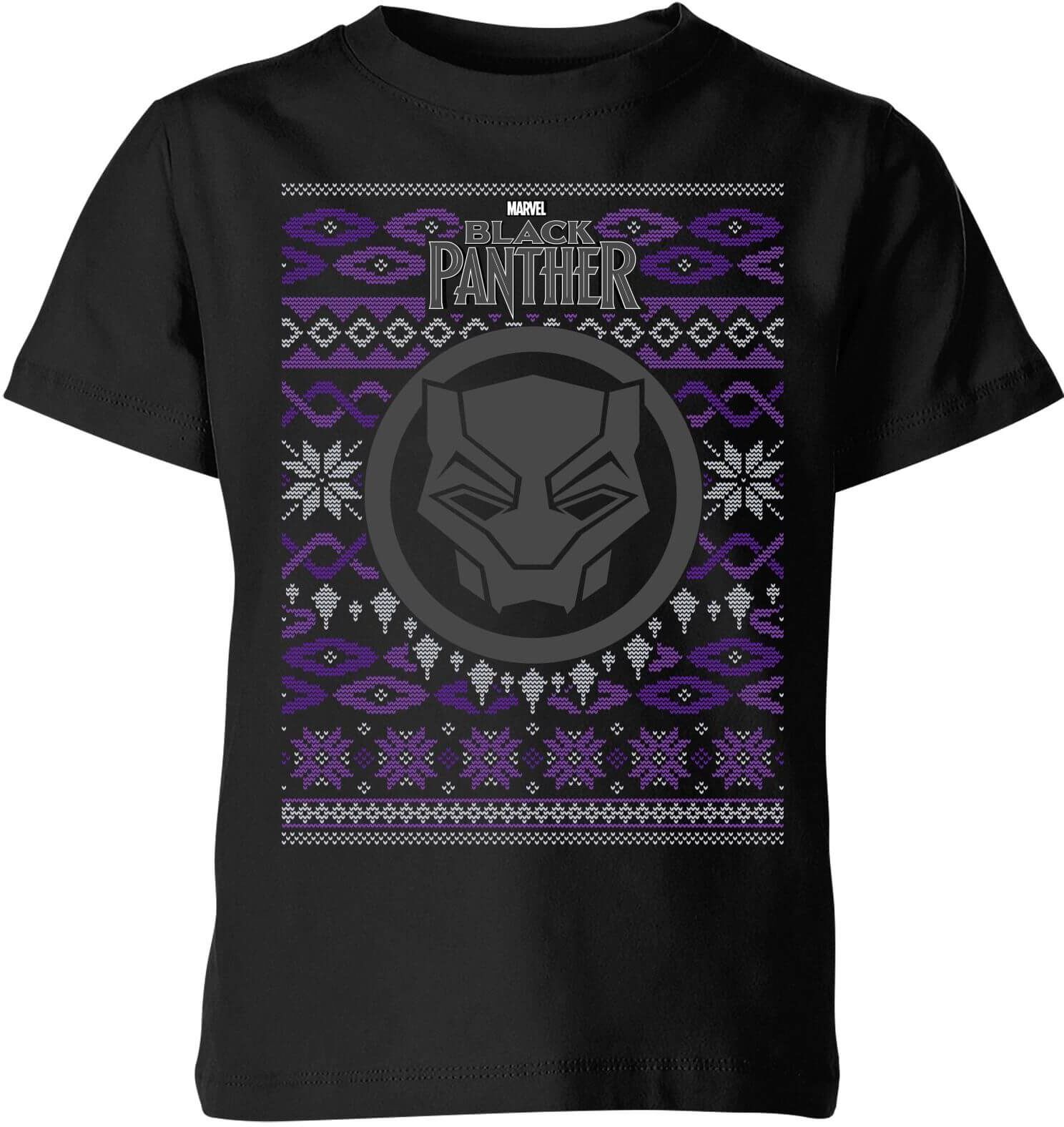 Marvel Avengers Black Panther Kids Christmas T-Shirt - Black - 11-12 Years - Black