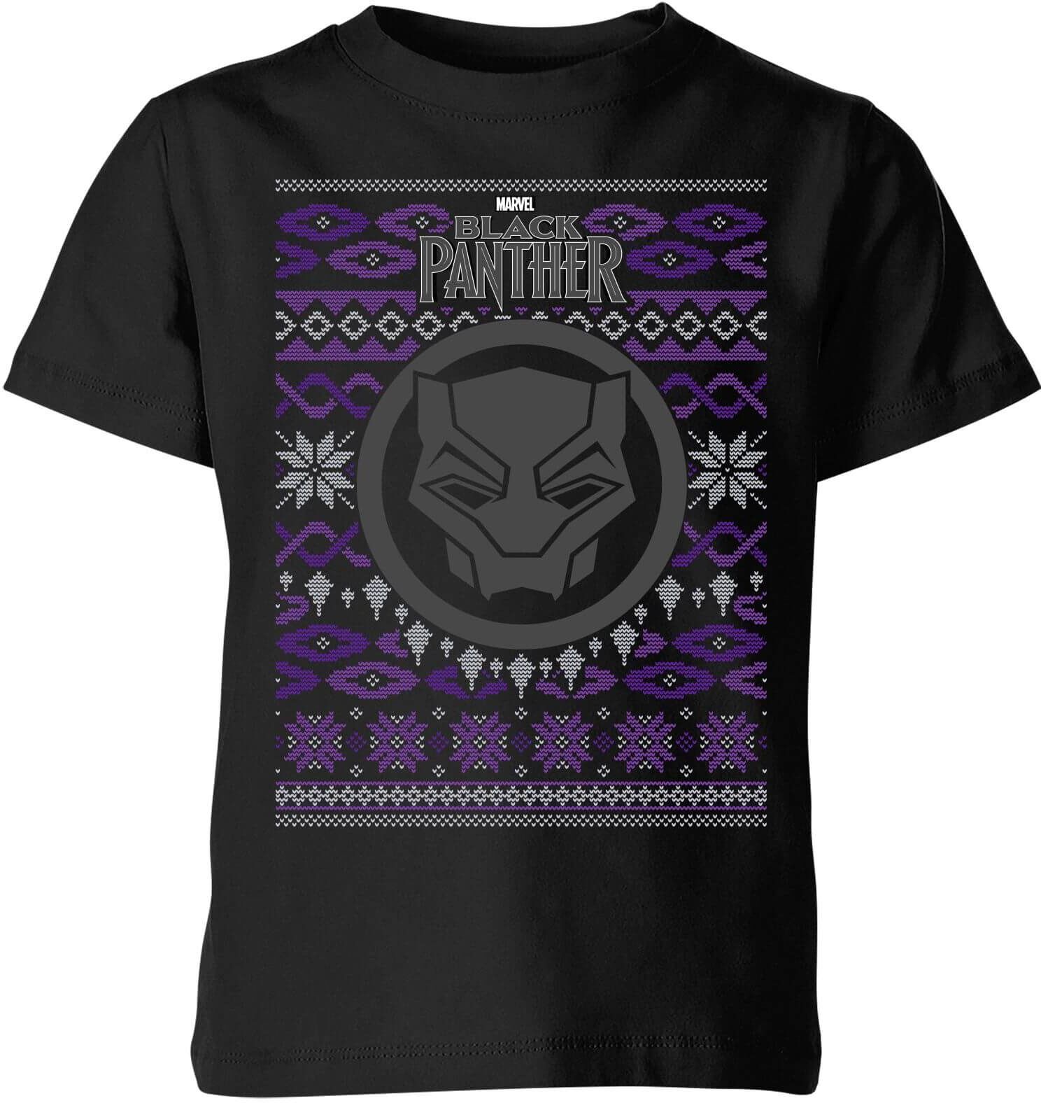 Marvel Avengers Black Panther Kids Christmas T-Shirt - Black - 3-4 Years - Black Marvel Avengers Black Panther Kids Christmas T-Shirt - Black - 3-4 Years - Black