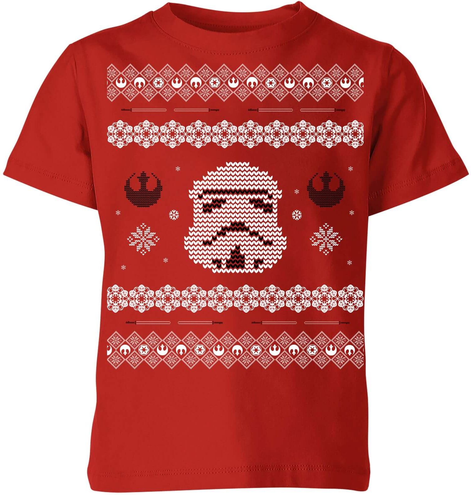 Star Wars Stormtrooper Knit Kids' Christmas T-Shirt - Red - 7-8 Years - Red Star Wars Stormtrooper Knit Kids' Christmas T-Shirt - Red - 7-8 Years - Red