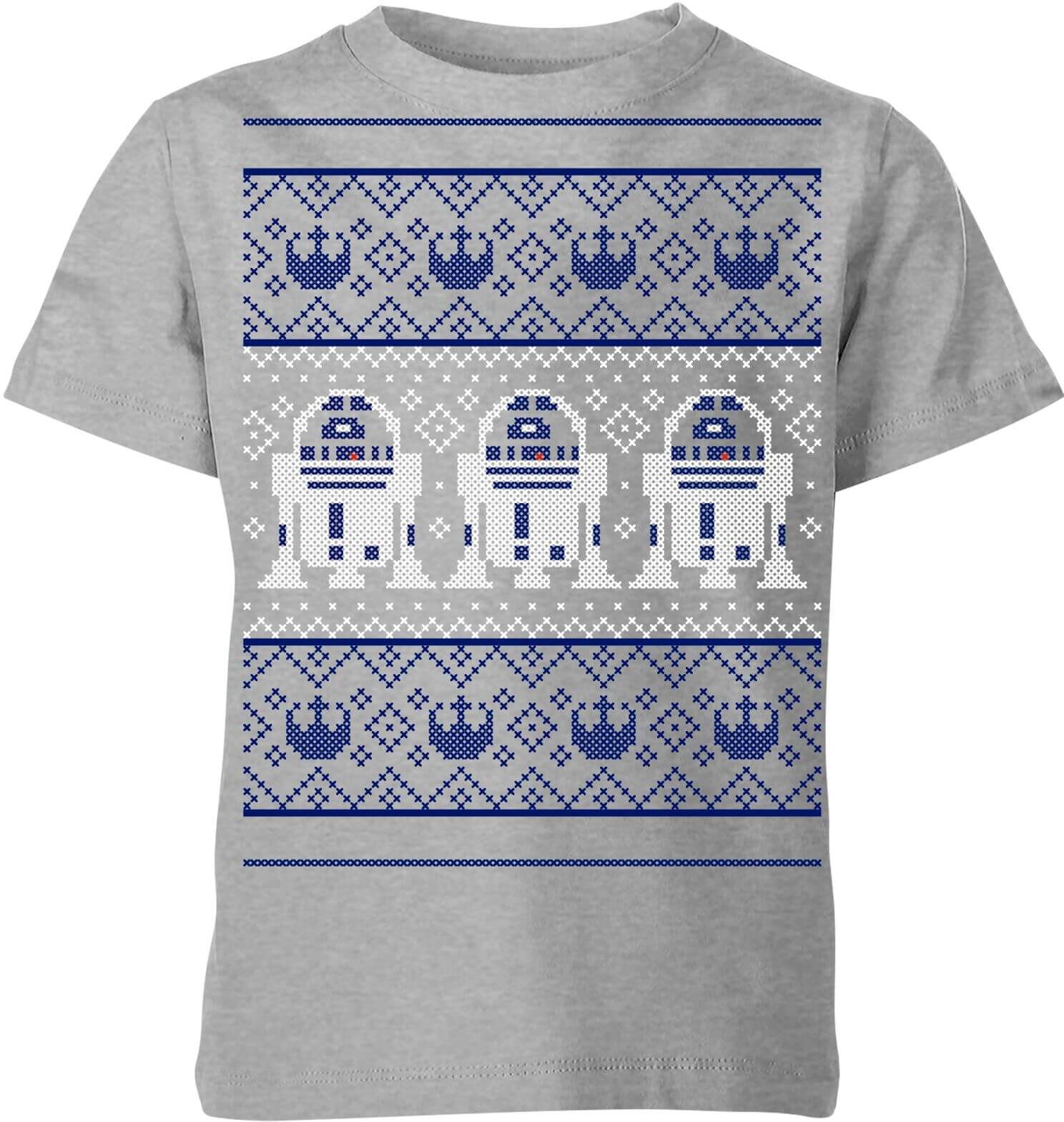Star Wars R2-D2 Knit Kids' Christmas T-Shirt - Grey - 5-6 Years - Grey Star Wars R2-D2 Knit Kids' Christmas T-Shirt - Grey - 5-6 Years - Grey