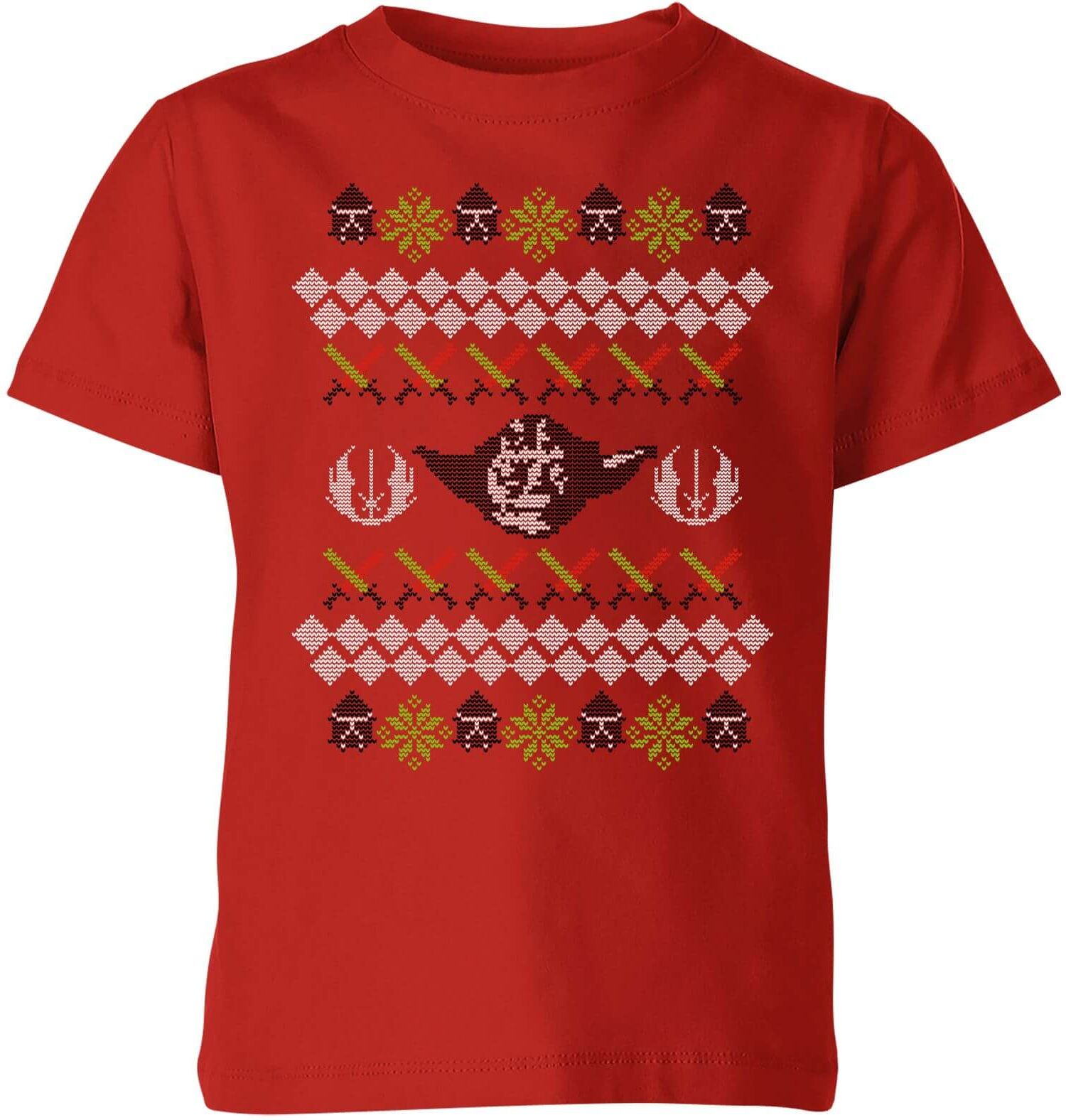 Star Wars Yoda Knit Kids' Christmas T-Shirt - Red - 7-8 Years - Red Star Wars Yoda Knit Kids' Christmas T-Shirt - Red - 7-8 Years - Red