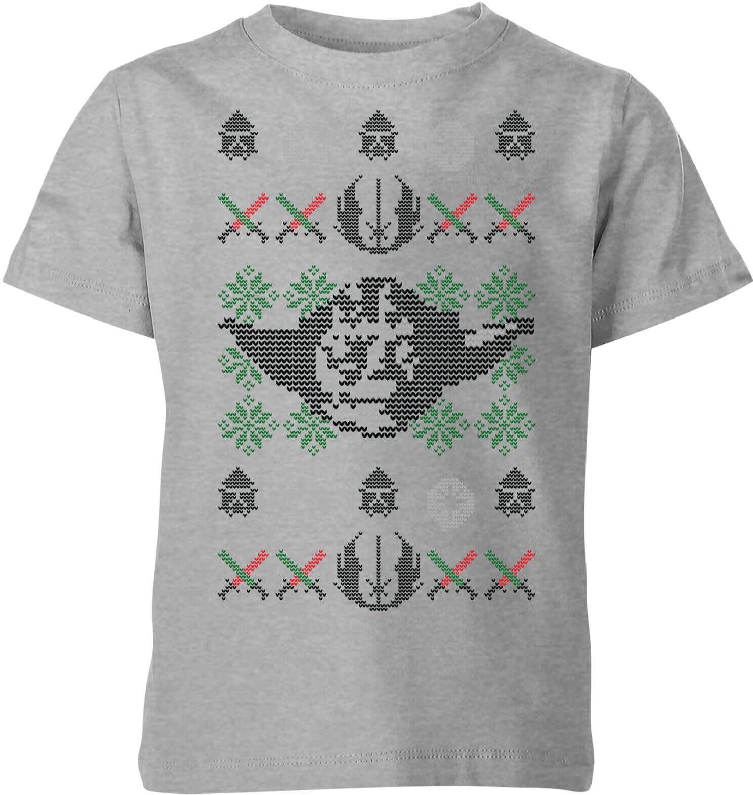 Star Wars Yoda Face Knit Kids' Christmas T-Shirt - Grey - 9-10 Years - Grey Star Wars Yoda Face Knit Kids' Christmas T-Shirt - Grey - 9-10 Years - Grey