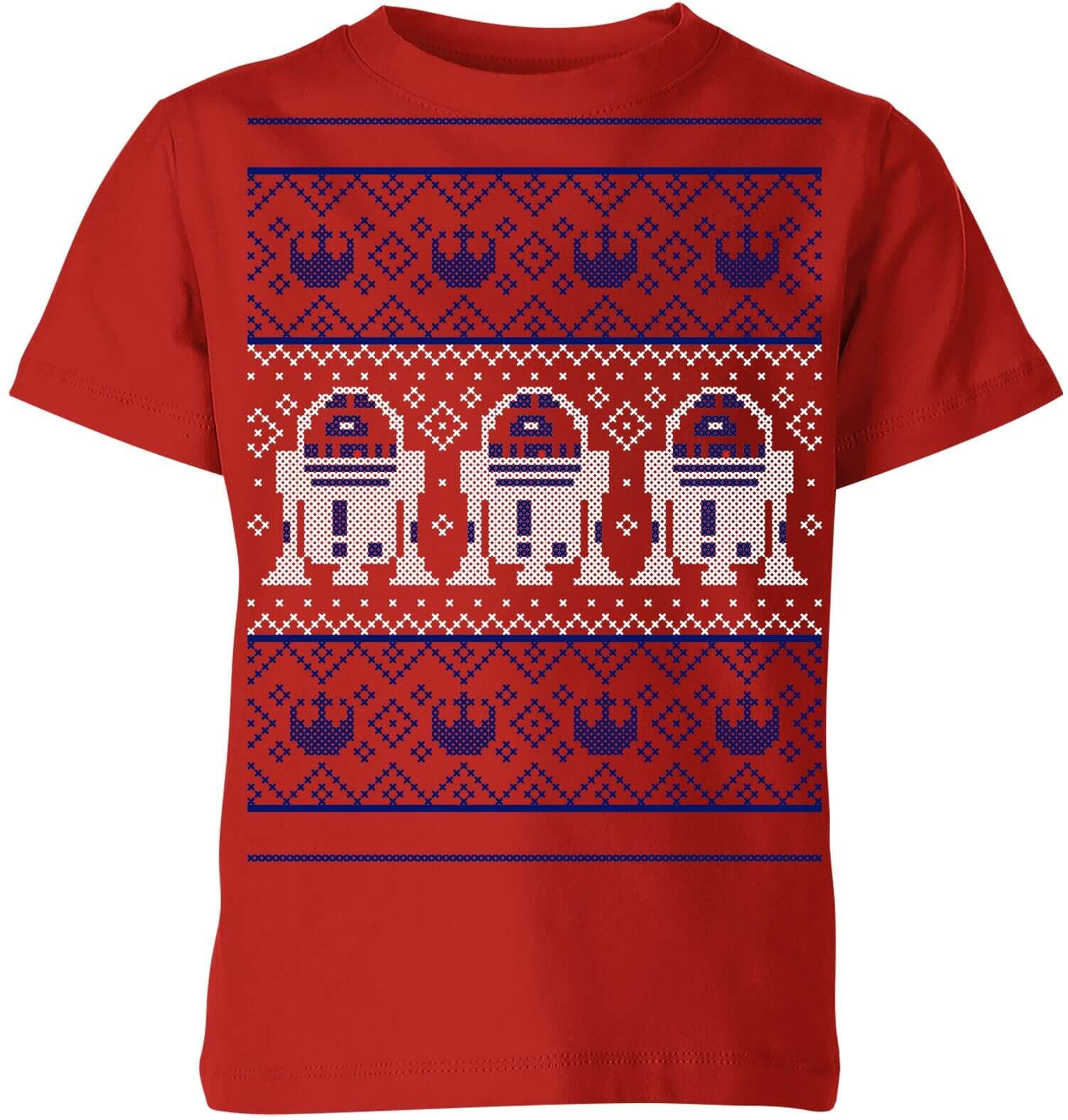 Star Wars R2-D2 Knit Kids' Christmas T-Shirt - Red - 7-8 Years - Red Star Wars R2-D2 Knit Kids' Christmas T-Shirt - Red - 7-8 Years - Red