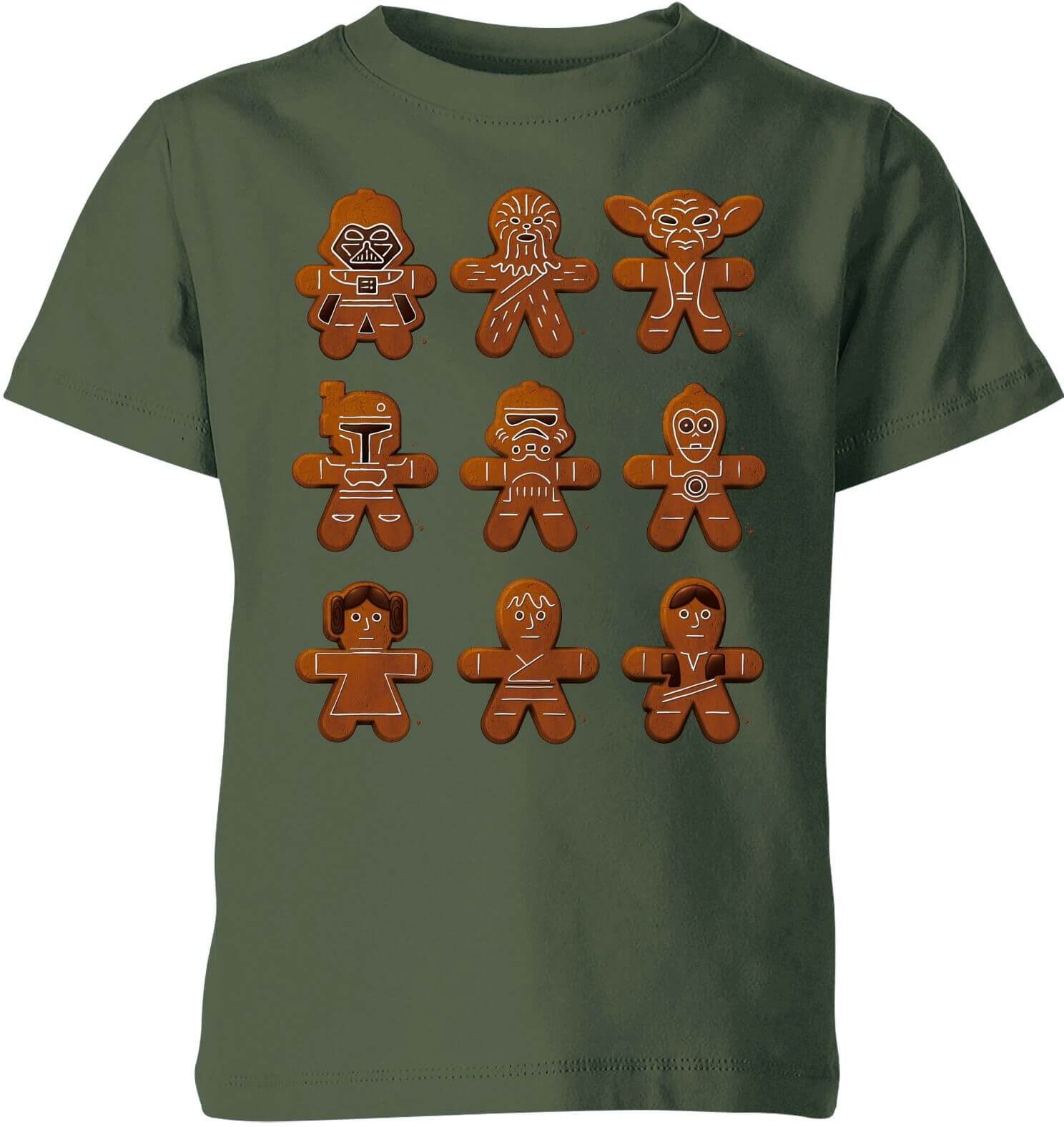 Star Wars Gingerbread Characters Kids' Christmas T-Shirt - Forest Green - 11-12 Years - Forest Green Star Wars Gingerbread Characters Kids' Christmas T-Shirt - Forest Green - 11-12 Years - Forest Green