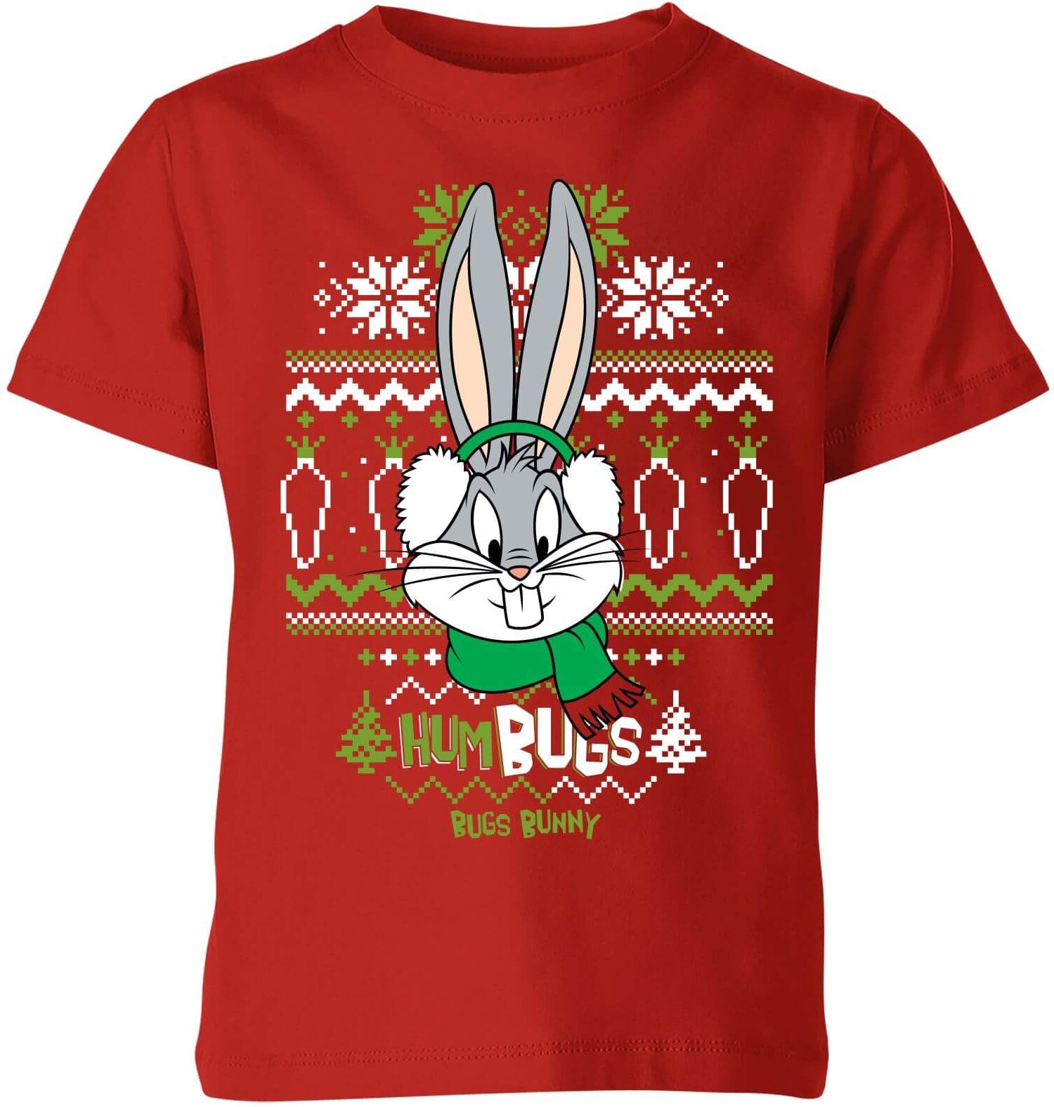 Looney Tunes Bugs Bunny Knit Kids' Christmas T-Shirt - Red - 11-12 Years - Red Looney Tunes Bugs Bunny Knit Kids' Christmas T-Shirt - Red - 11-12 Years - Red