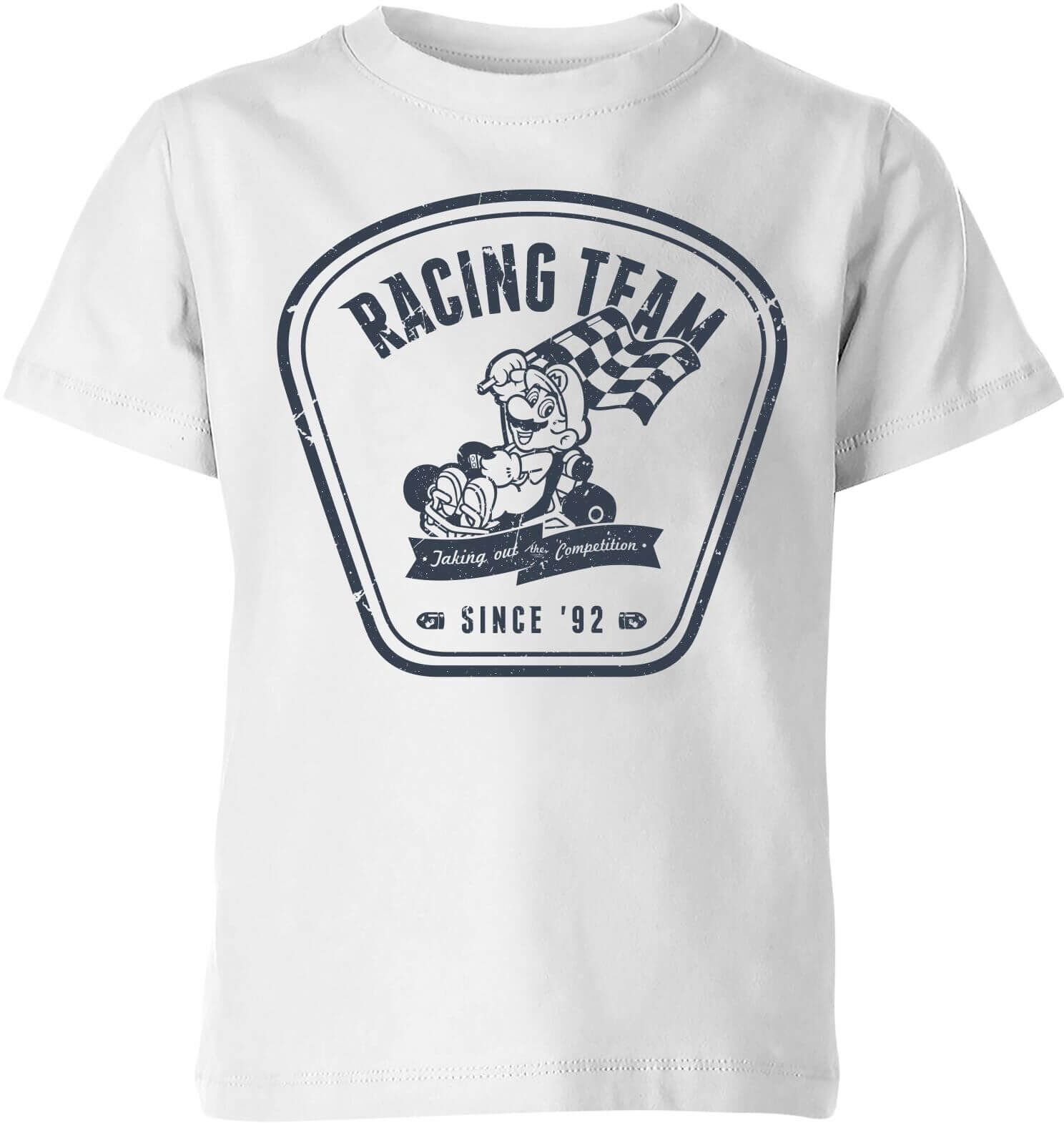Nintendo Mario Kart Racing Team Kid's T-Shirt - White - 5-6 Years - White Nintendo Mario Kart Racing Team Kid's T-Shirt - White - 5-6 Years - White