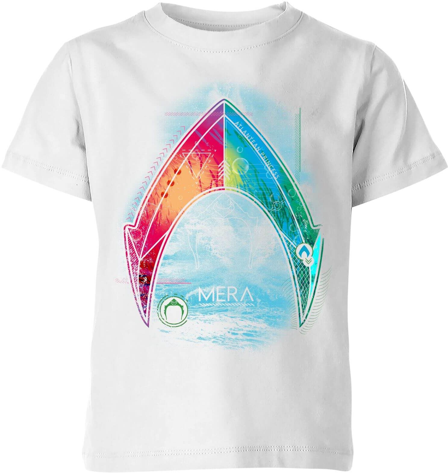 DC Comics Aquaman Mera Beach Symbol Kids' T-Shirt - White - 3-4 Years - White DC Comics Aquaman Mera Beach Symbol Kids' T-Shirt - White - 3-4 Years - White