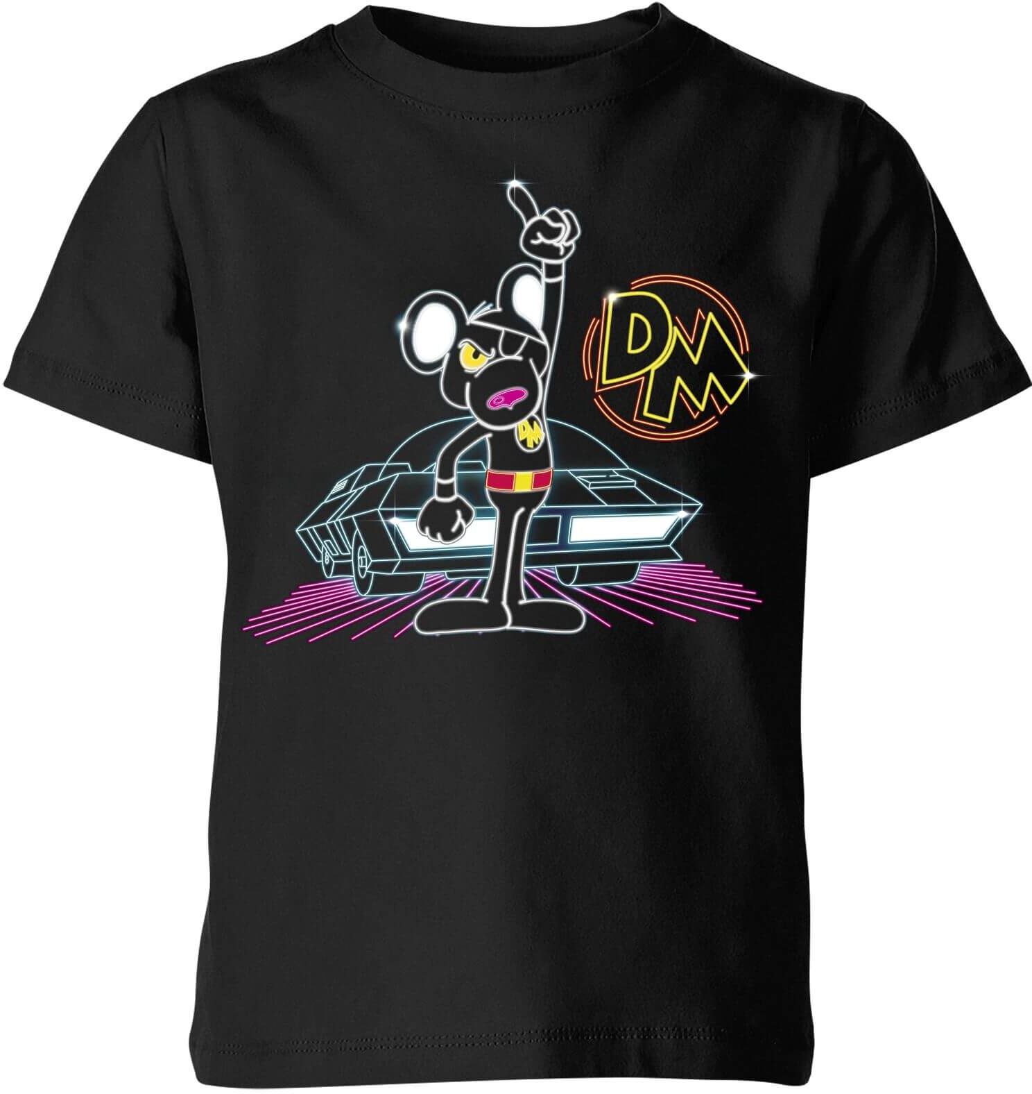 Danger Mouse 80's Neon Kids' T-Shirt - Black - 9-10 Years - Black Danger Mouse 80's Neon Kids' T-Shirt - Black - 9-10 Years - Black