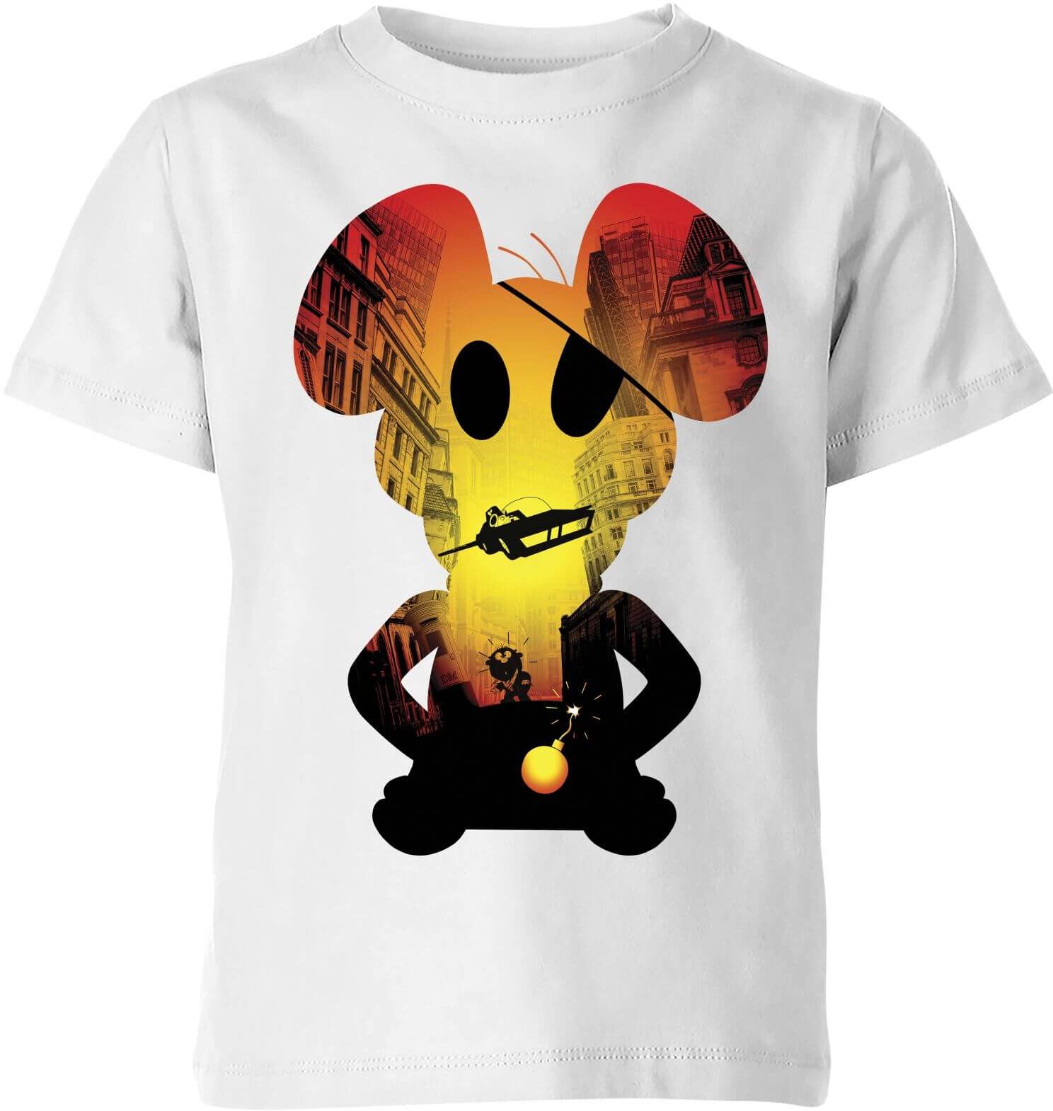 Danger Mouse Skyscraper Car Kids' T-Shirt - White - 3-4 Years - White Danger Mouse Skyscraper Car Kids' T-Shirt - White - 3-4 Years - White