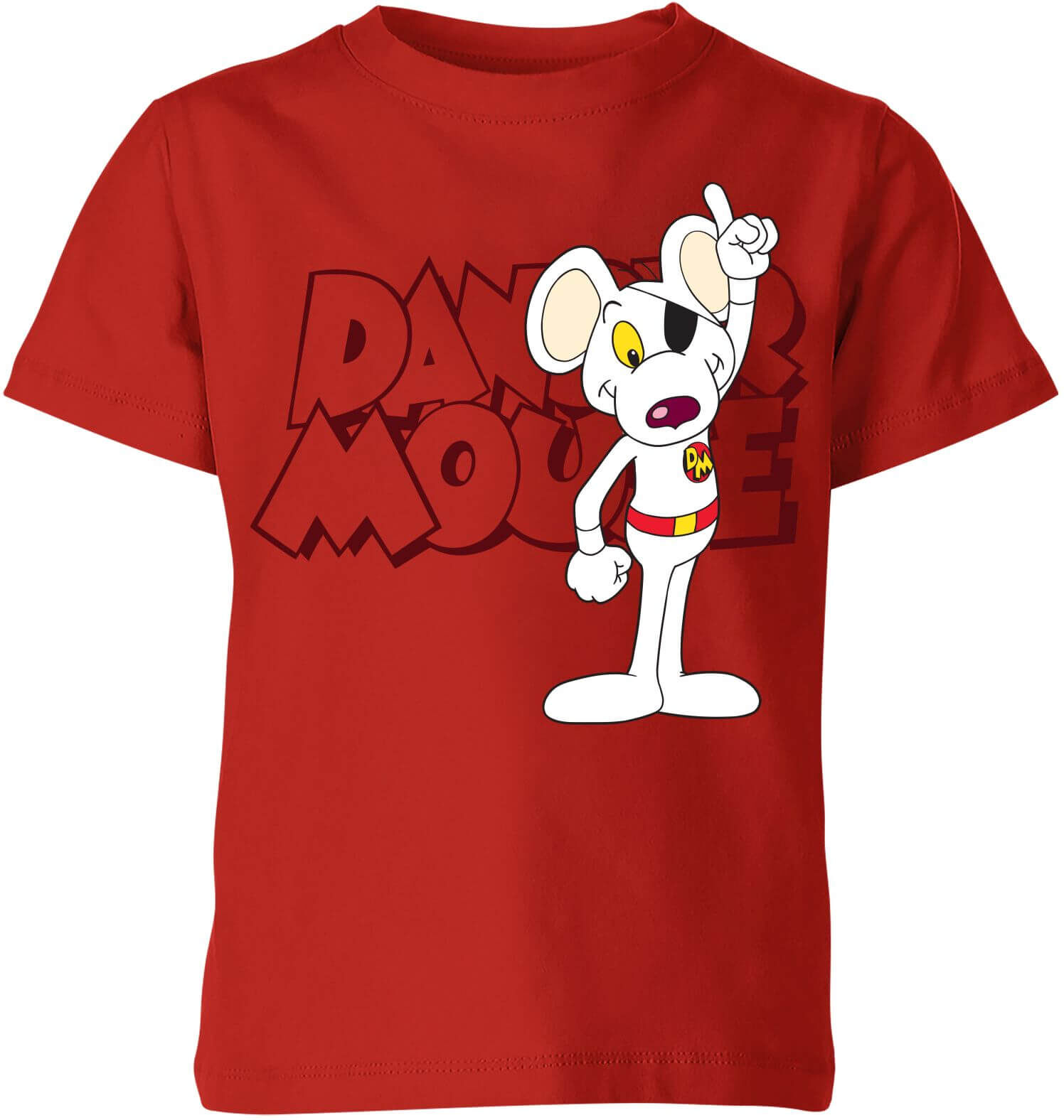 Danger Mouse Pose Kids' T-Shirt - Red - 5-6 Years - Red Danger Mouse Pose Kids' T-Shirt - Red - 5-6 Years - Red