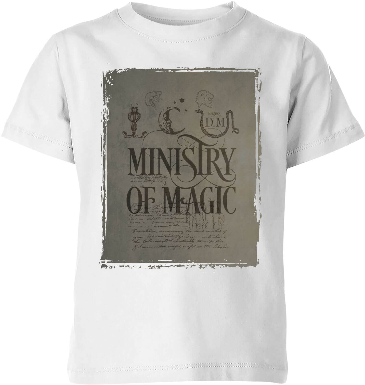 Harry Potter Ministry Of Magic Kids' T-Shirt - White - 11-12 Years - White Harry Potter Ministry Of Magic Kids' T-Shirt - White - 11-12 Years - White