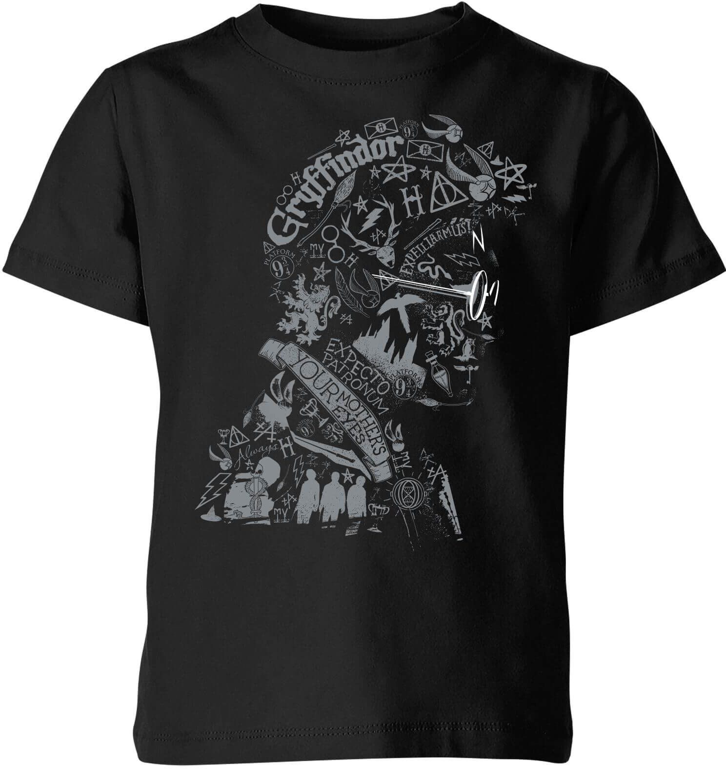 Harry Potter Harry Potter Head Kids' T-Shirt - Black - 3-4 Years - Black Harry Potter Harry Potter Head Kids' T-Shirt - Black - 3-4 Years - Black