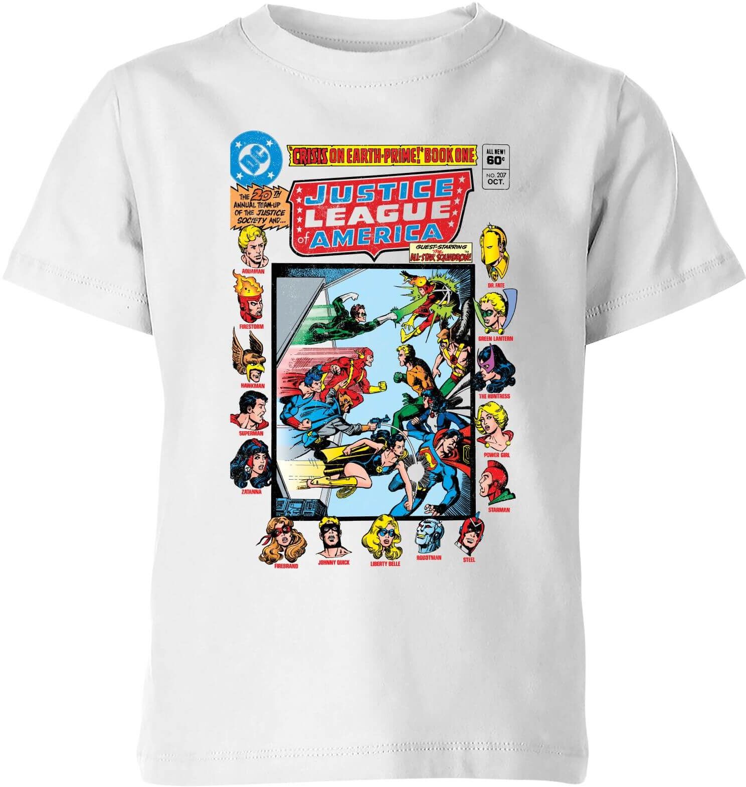 DC Comics Justice League Crisis On Earth-Prime Cover Kids' T-Shirt - White - 11-12 Years - White DC Comics Justice League Crisis On Earth-Prime Cover Kids' T-Shirt - White - 11-12 Years - White