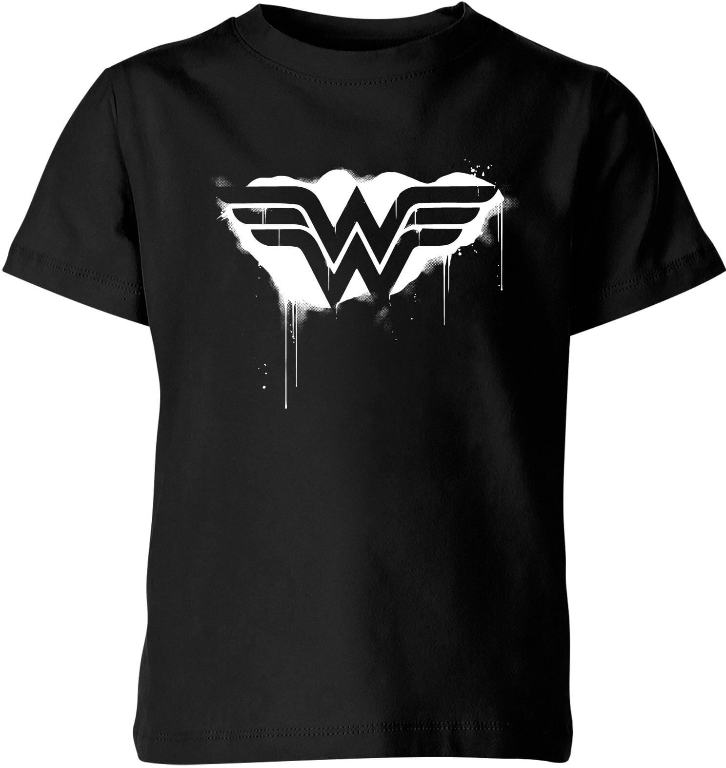 DC Comics Justice League Graffiti Wonder Woman Kids' T-Shirt - Black - 9-10 Years - Black