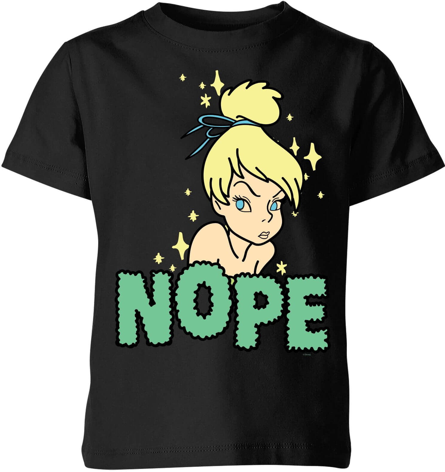 Disney Peter Pan Tinkerbell Nope Kids' T-Shirt - Black - 11-12 Years - Black Disney Peter Pan Tinkerbell Nope Kids' T-Shirt - Black - 11-12 Years - Black