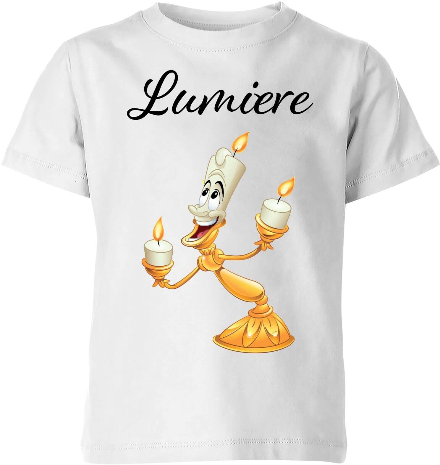 Disney Beauty And The Beast Lumiere Kids' T-Shirt - White - 3-4 Years - White