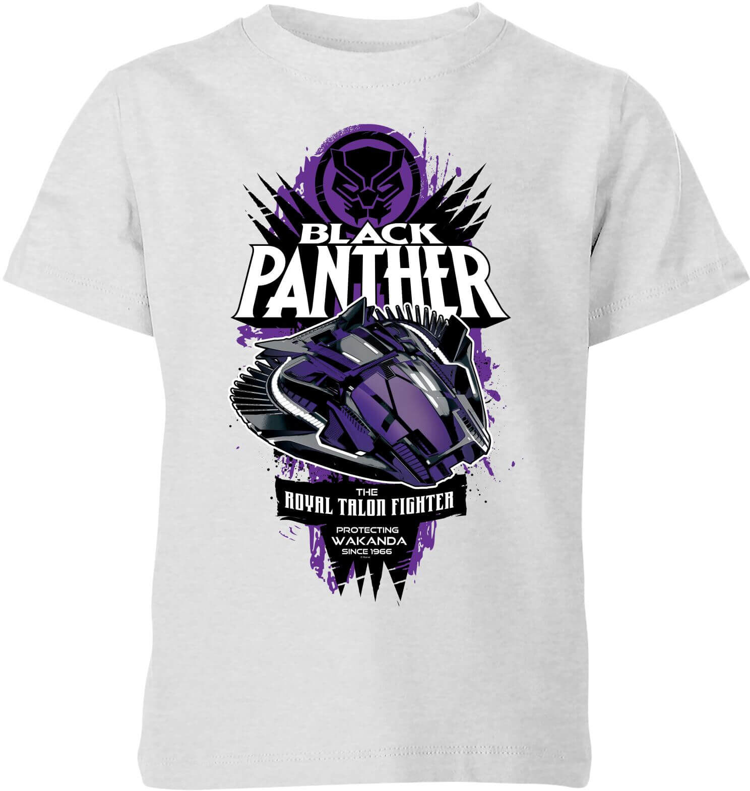 Marvel Black Panther The Royal Talon Fighter Badge Kids' T-Shirt - Grey - 7-8 Years - Grey Marvel Black Panther The Royal Talon Fighter Badge Kids' T-Shirt - Grey - 7-8 Years - Grey