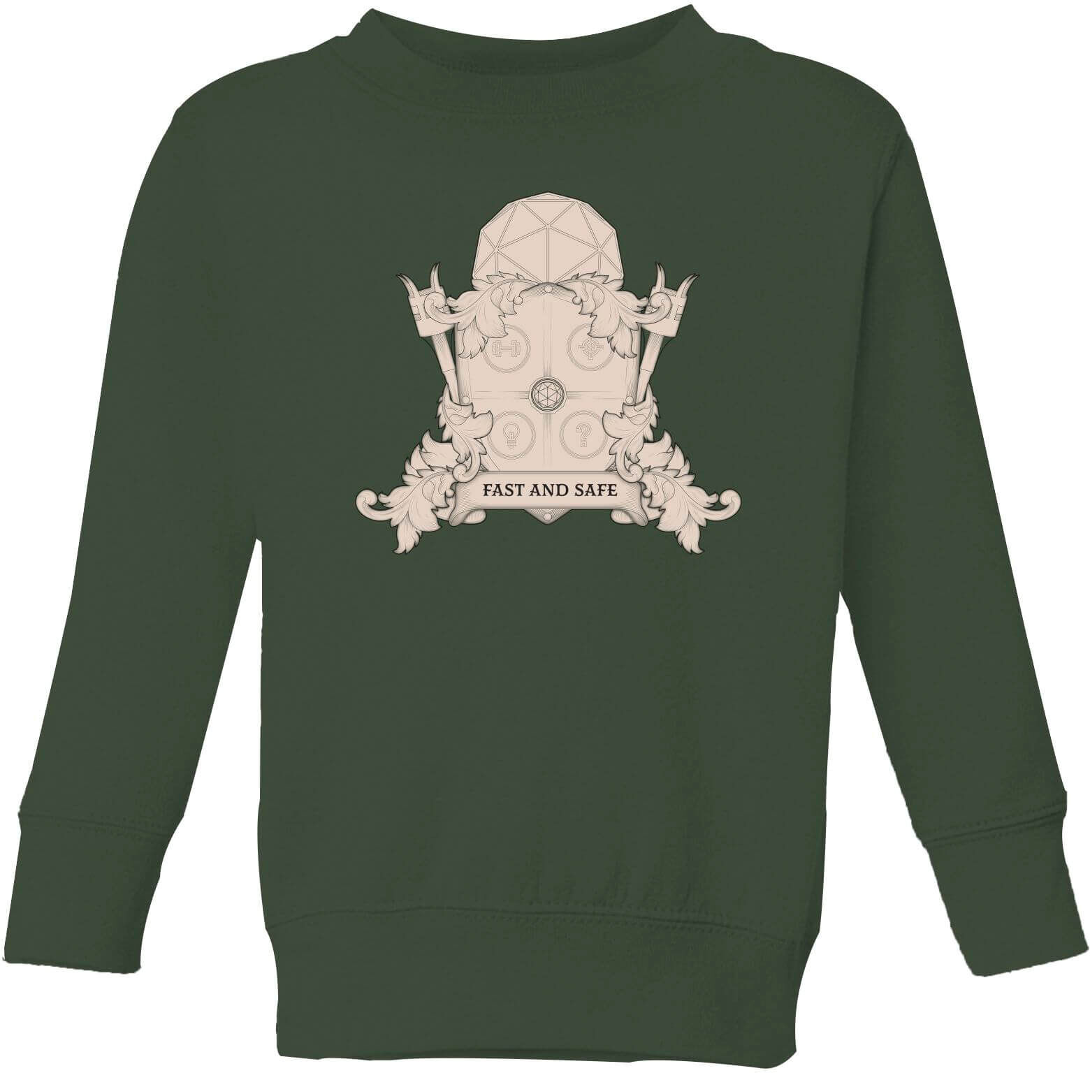 Maze Crystal Maze Fast And Safe Crest Kids' Sweatshirt - Forest Green - 11-12 Years - Forest Green Maze Crystal Maze Fast And Safe Crest Kids' Sweatshirt - Forest Green - 11-12 Years - Forest Green