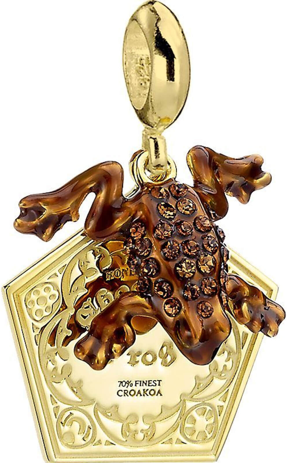 Harry Potter Sterling Silver Chocolate Frog Necklace Embellished with Swarovski Crystals Harry Potter Sterling Silver Chocolate Frog Necklace Embellished with Swarovski Crystals