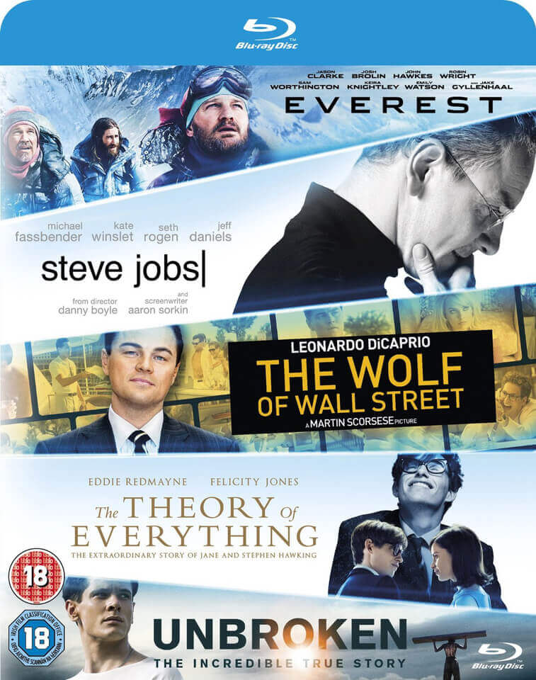 Everest/Theory Of Everything/Wolf Of Wall Street/Steve Jobs/Unbroken Boxset Everest/Theory Of Everything/Wolf Of Wall Street/Steve Jobs/Unbroken Boxset
