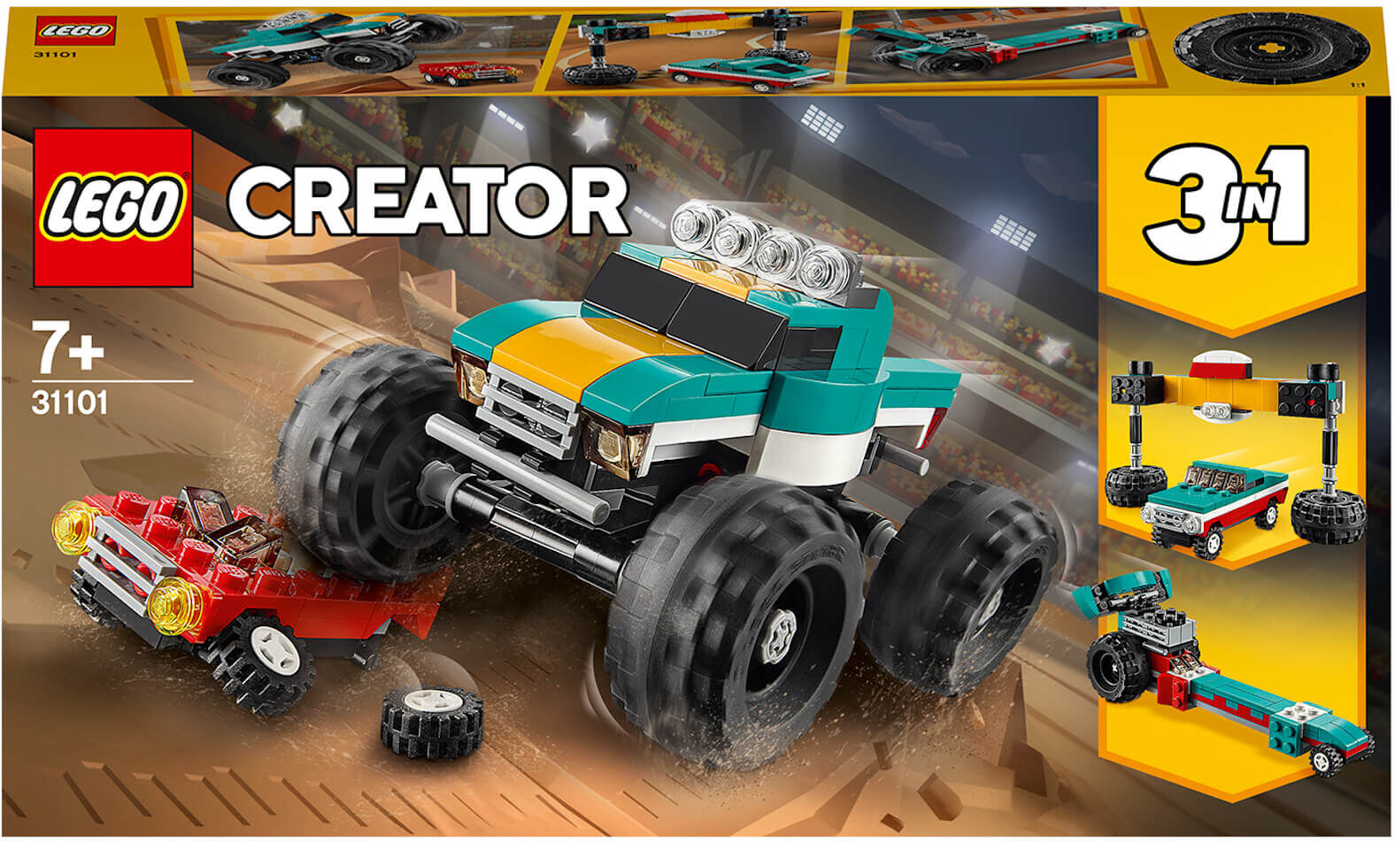 Lego Creator: 3in1 Monster Truck Demolition Car Toy (31101)