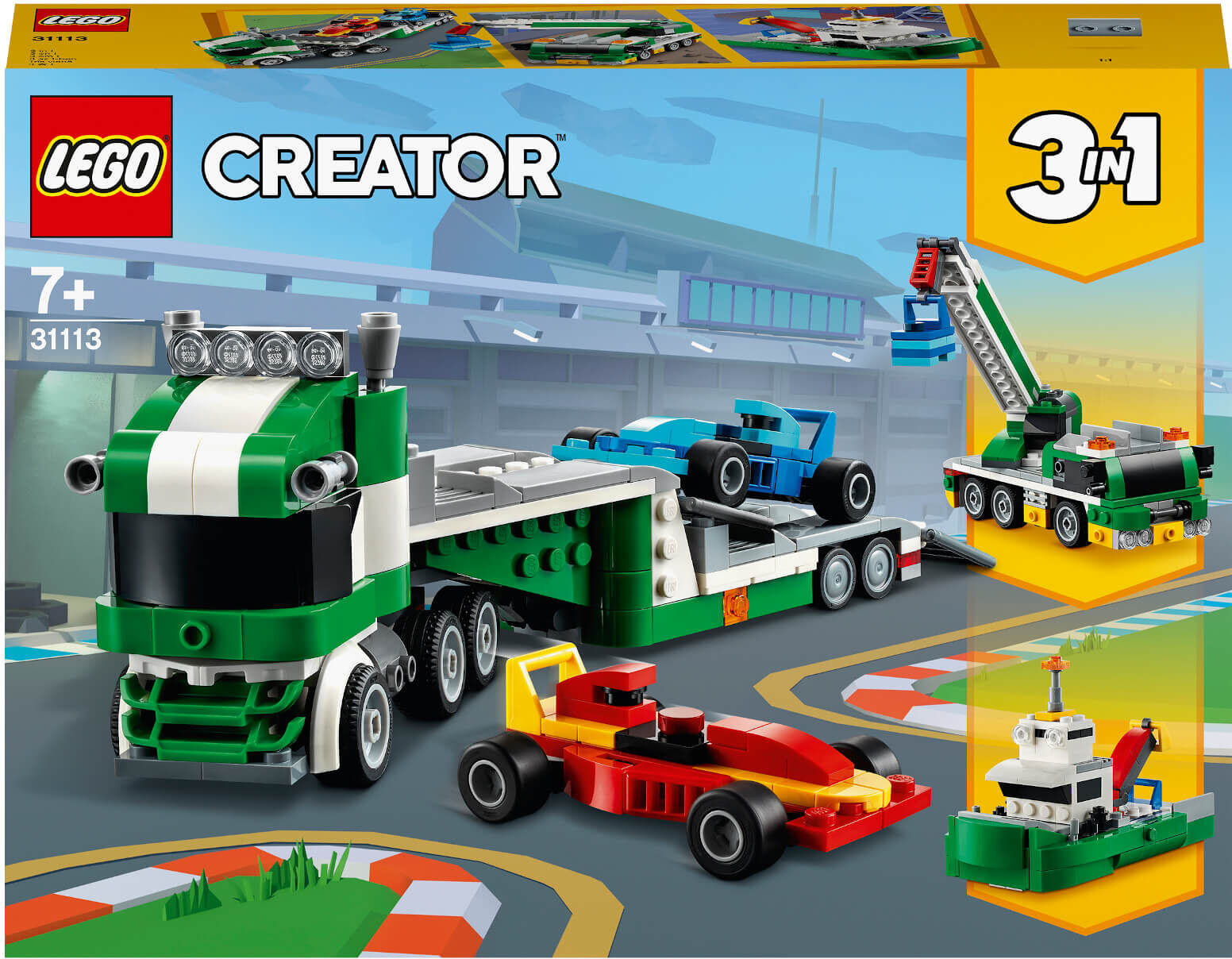 Lego Creator: 3 in 1 Race Car Transporter Building Set (31113)