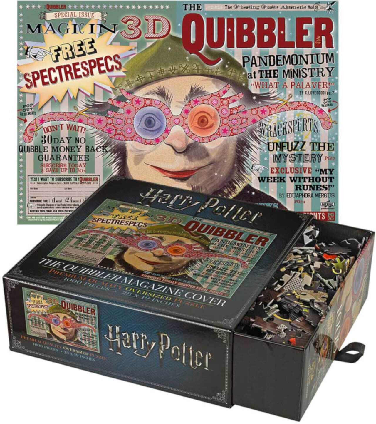 Noble Collection Harry Potter The Quibbler Magazine 1,000 Piece Jigsaw Puzzle Noble Collection Harry Potter The Quibbler Magazine 1,000 Piece Jigsaw Puzzle