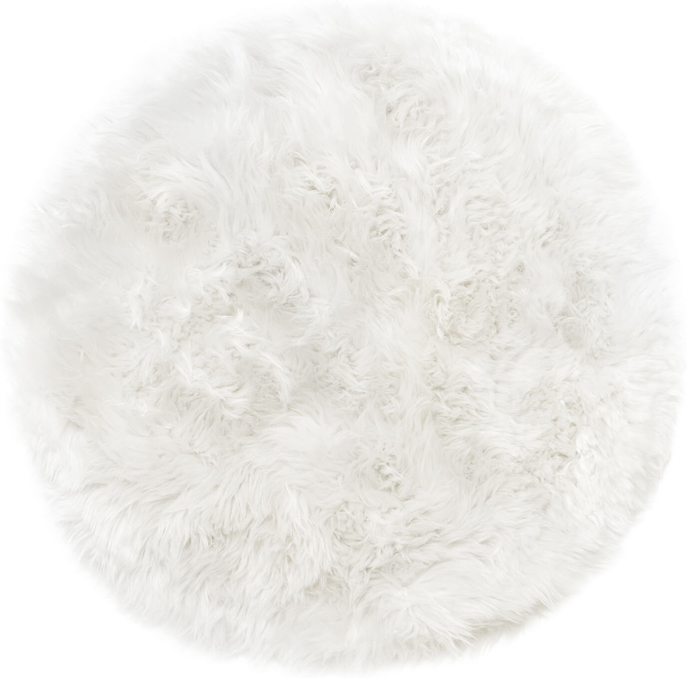 Royal Dream 100% Round Sheepskin Rug - Natural White-unisex Royal Dream 100% Round Sheepskin Rug - Natural White-unisex