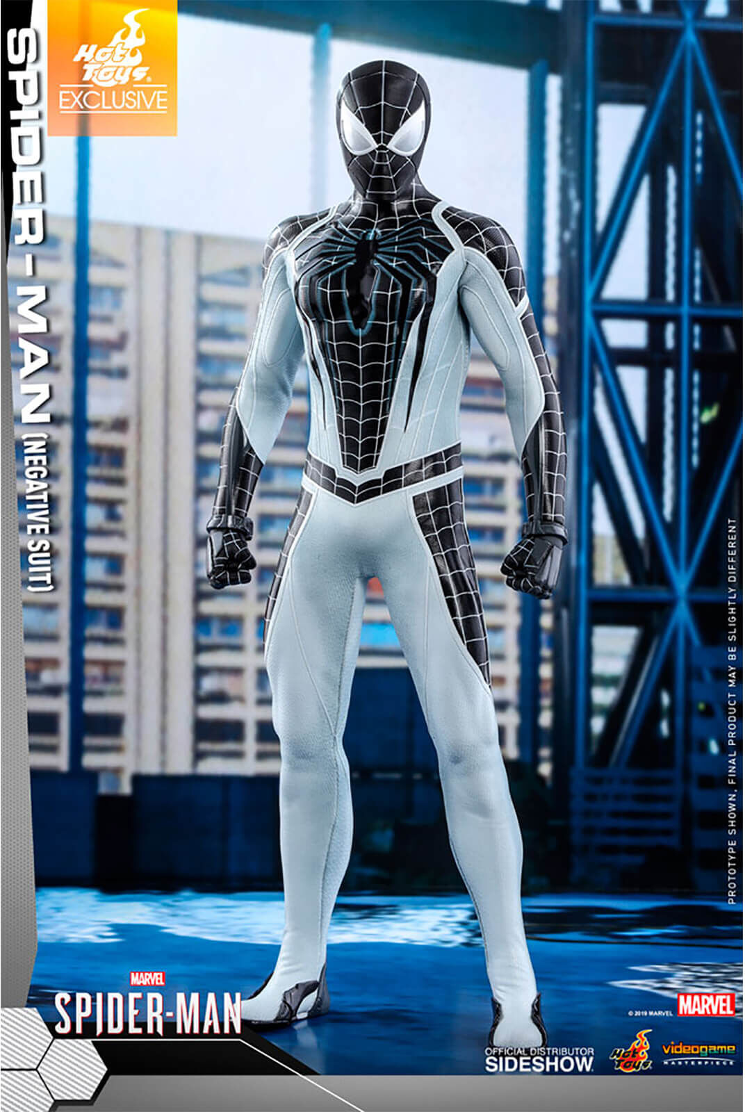 Hot Toys Video Game Masterpiece - 1/6 Scale Fully Poseable Figure: Marvel's Spider-Man - Spider-Man (Negative Suit Version)-