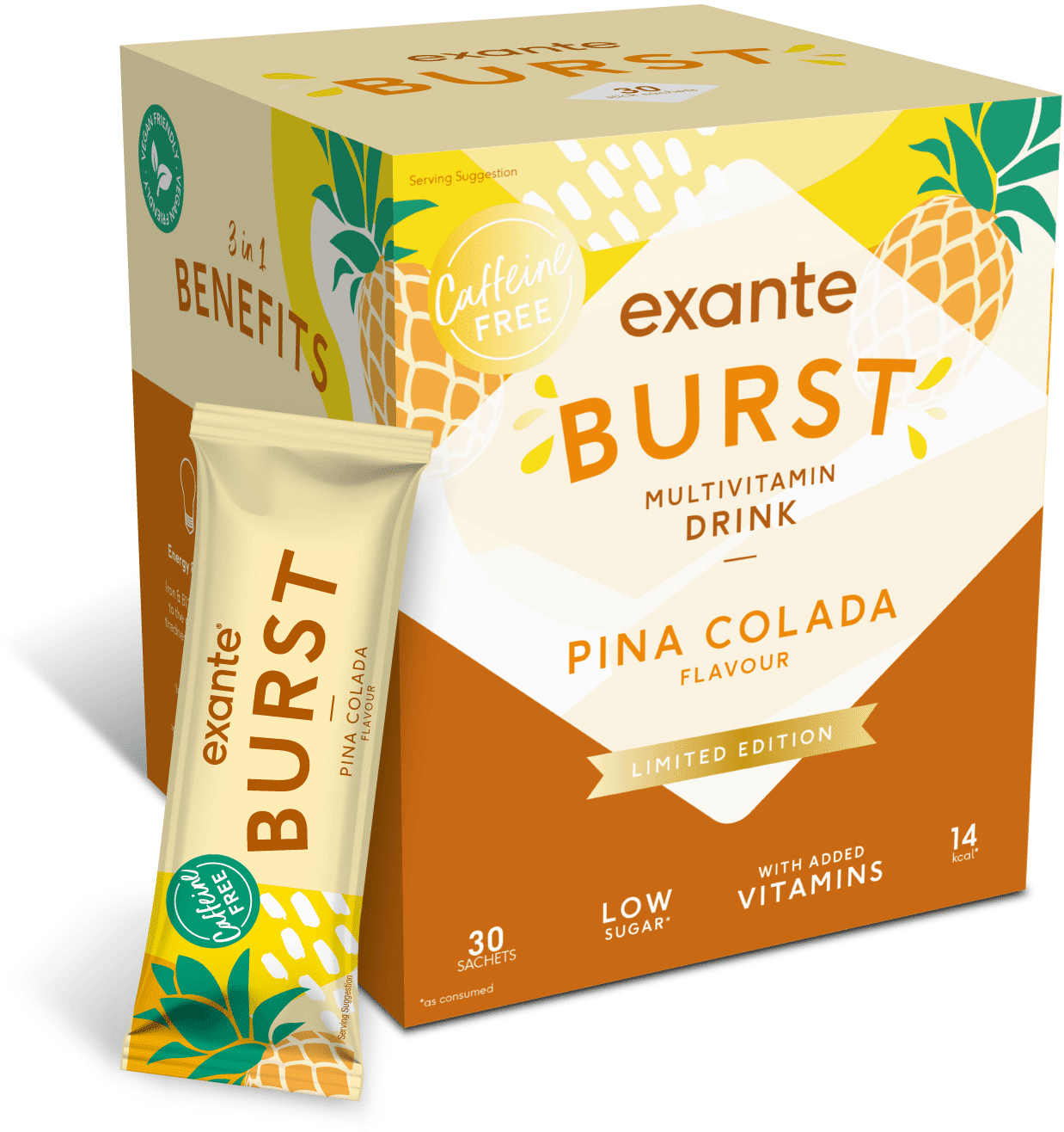 Exante Diet Limited Edition Pina Colada BURST Box of 30 Exante Diet Limited Edition Pina Colada BURST Box of 30