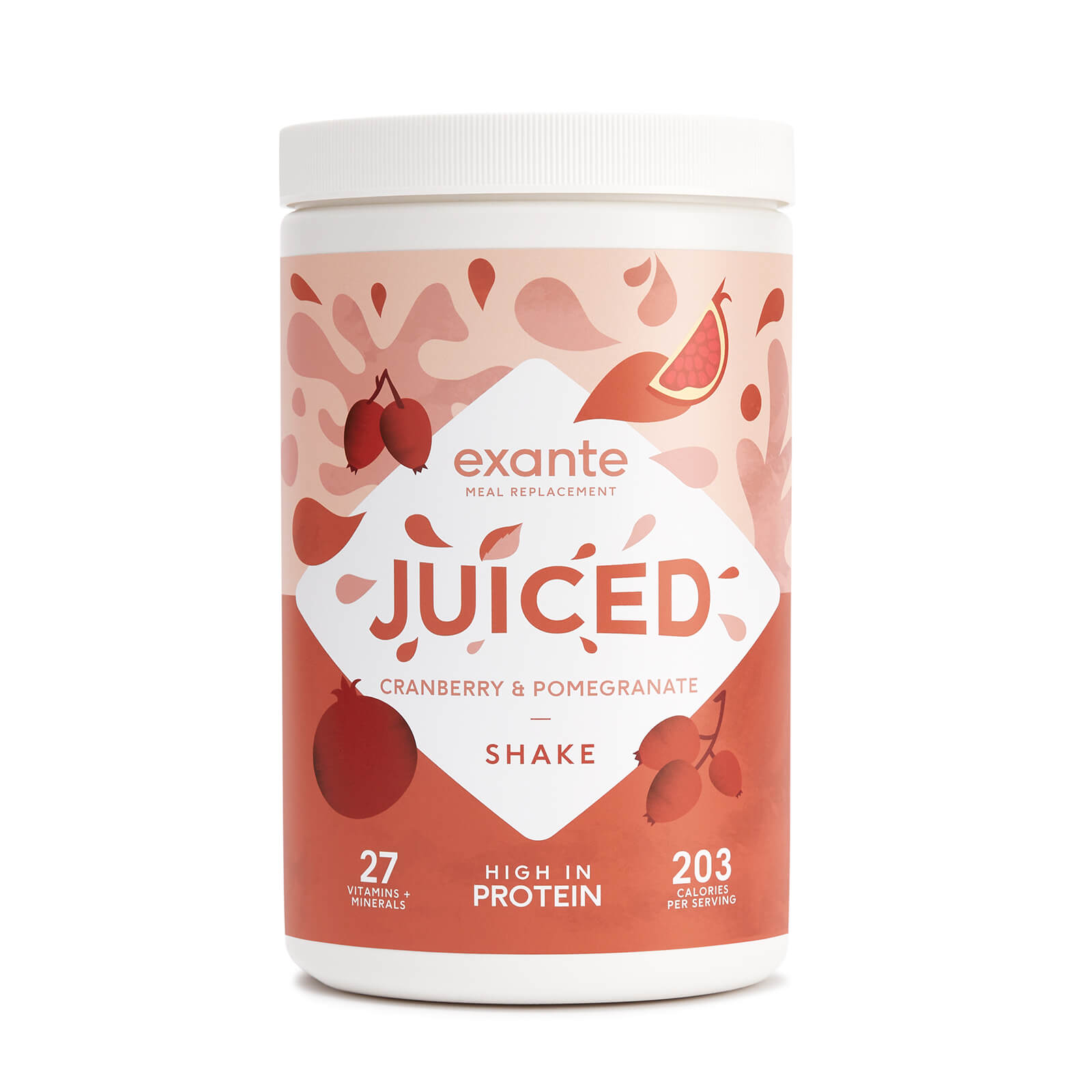 exante Diet Cranberry & Pomegranate JUICED Meal Replacement Shake 10 Serve Tub