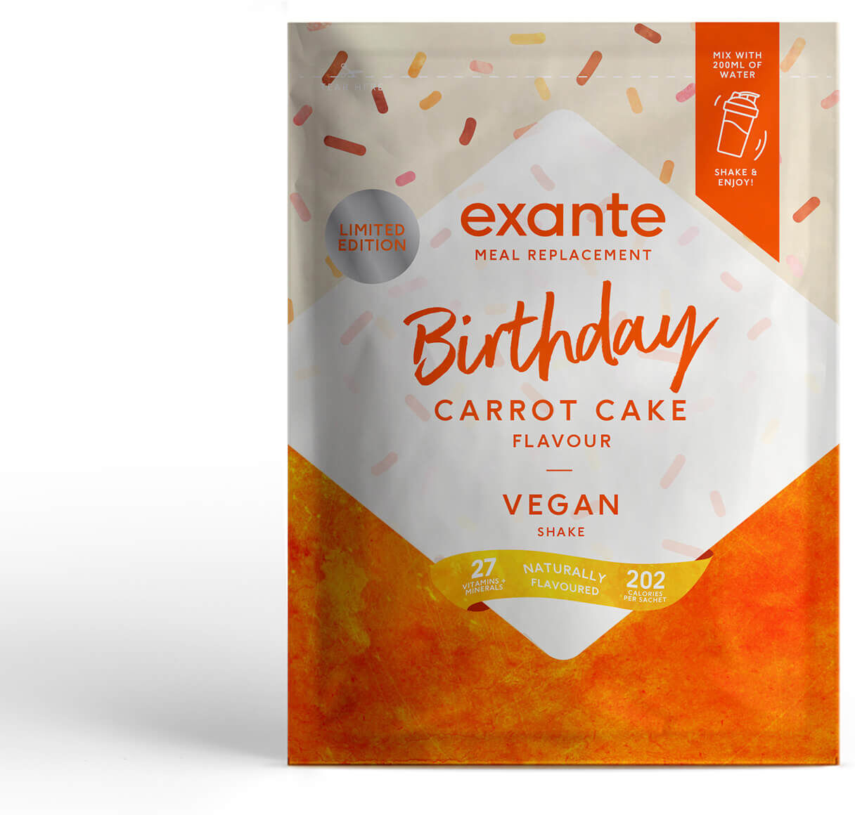 Exante Diet Vegan Meal Replacement Carrot Cake Shake