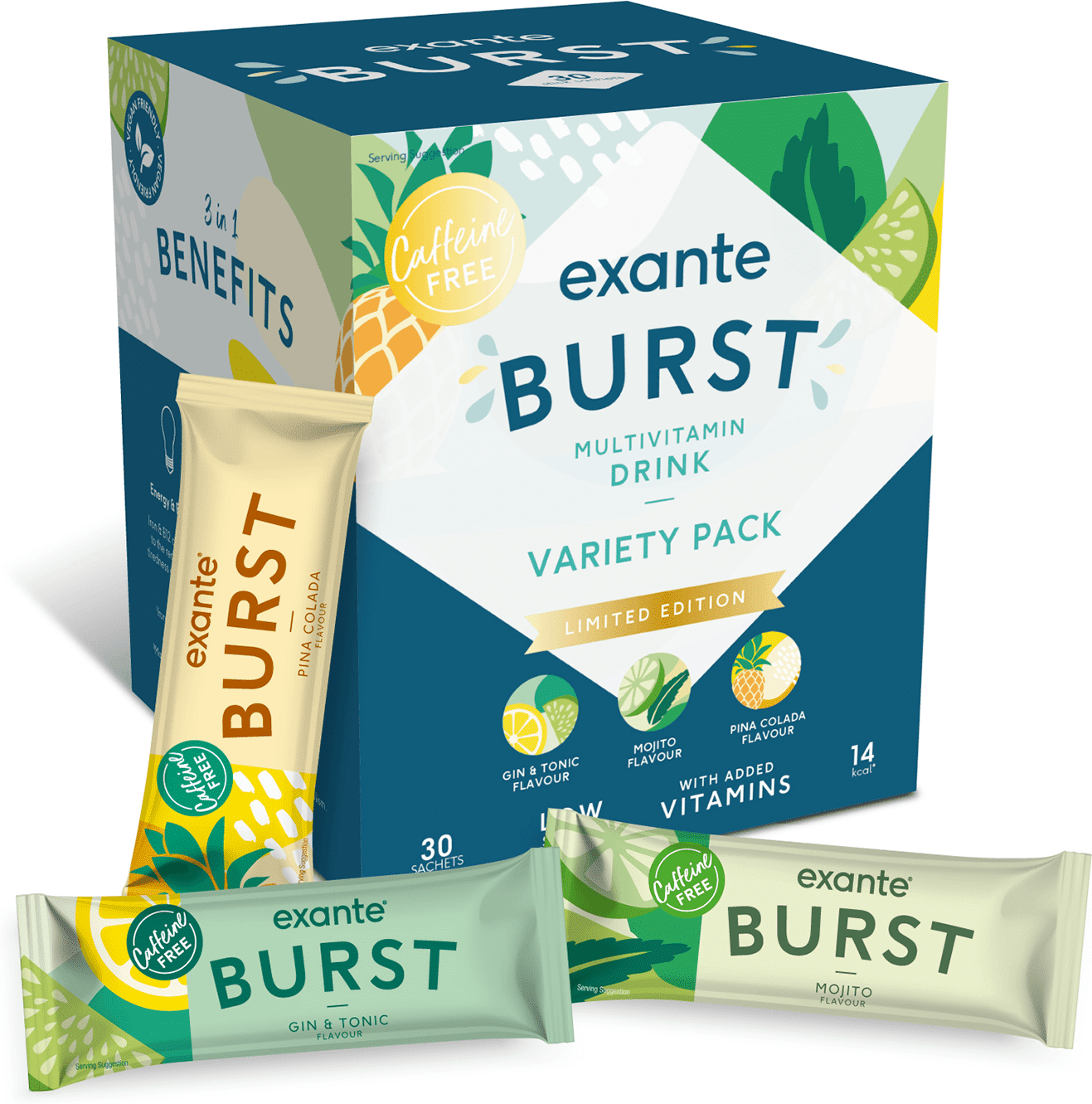 Exante Diet Limited Edition Mocktails BURST Variety Box of 30 Exante Diet Limited Edition Mocktails BURST Variety Box of 30