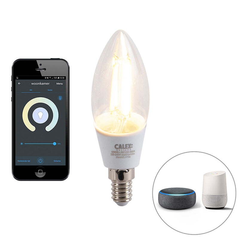 Calex Smart E14 dimmable LED lamp with app 4.5W 450 lm 1800-3000K